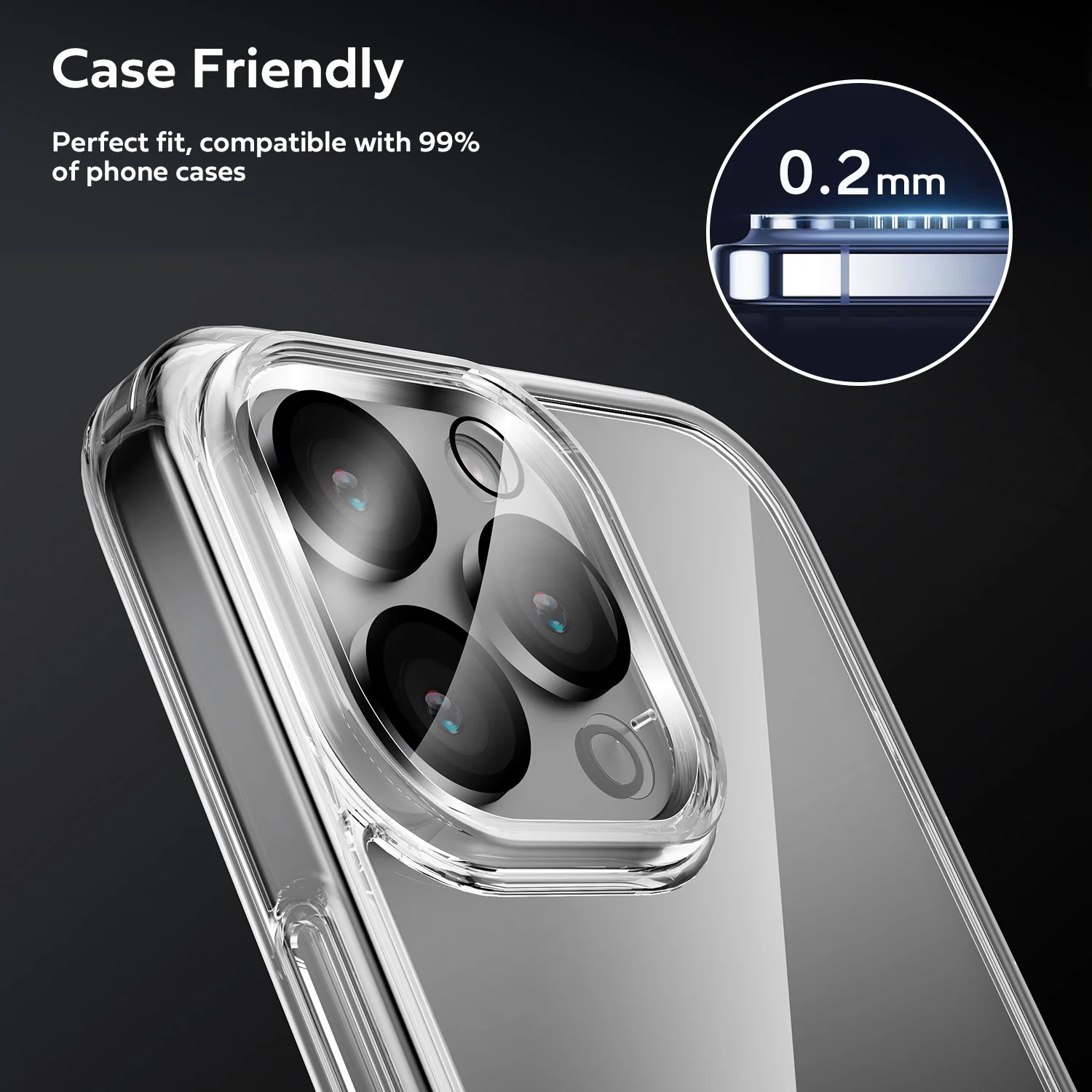 Tough On iPhone 16 Pro Max Rear Camera Protector Tempered Glass Black - Image 3