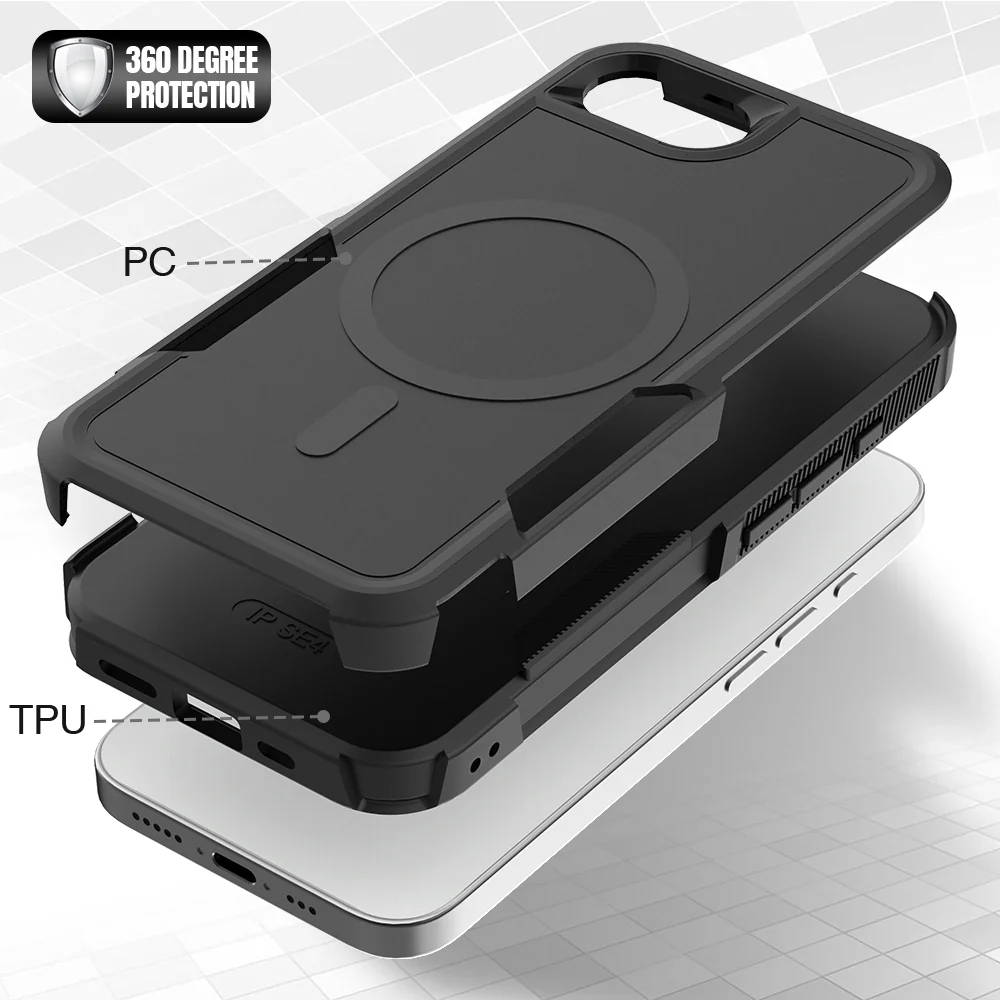 Tough On iPhone 17e / 16e Case with MagSafe Armor Black - Image 5