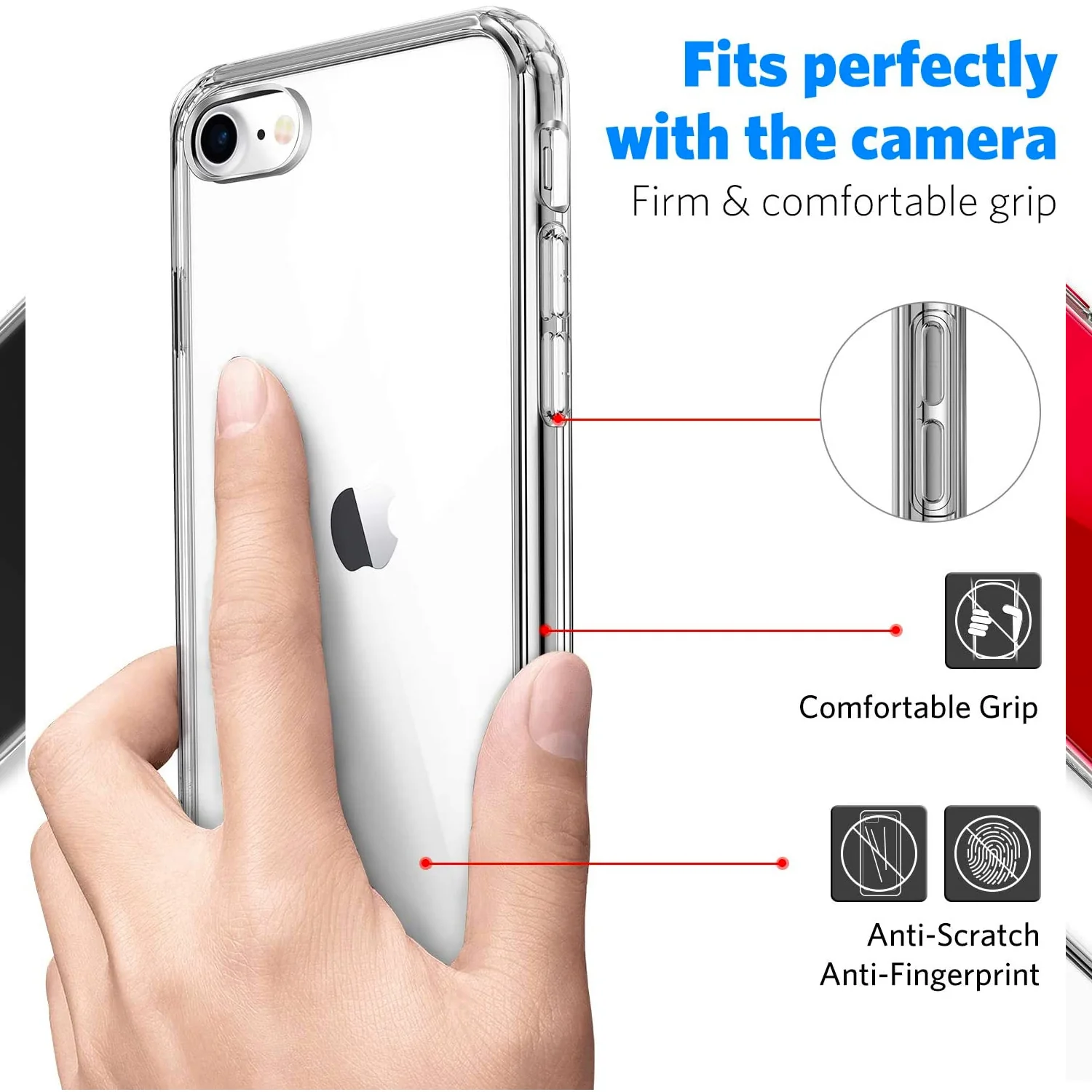 Tough On iPhone SE 2022 & 2020/iPhone 7 & 8 Slim Hybrid Case Clear - Image 4