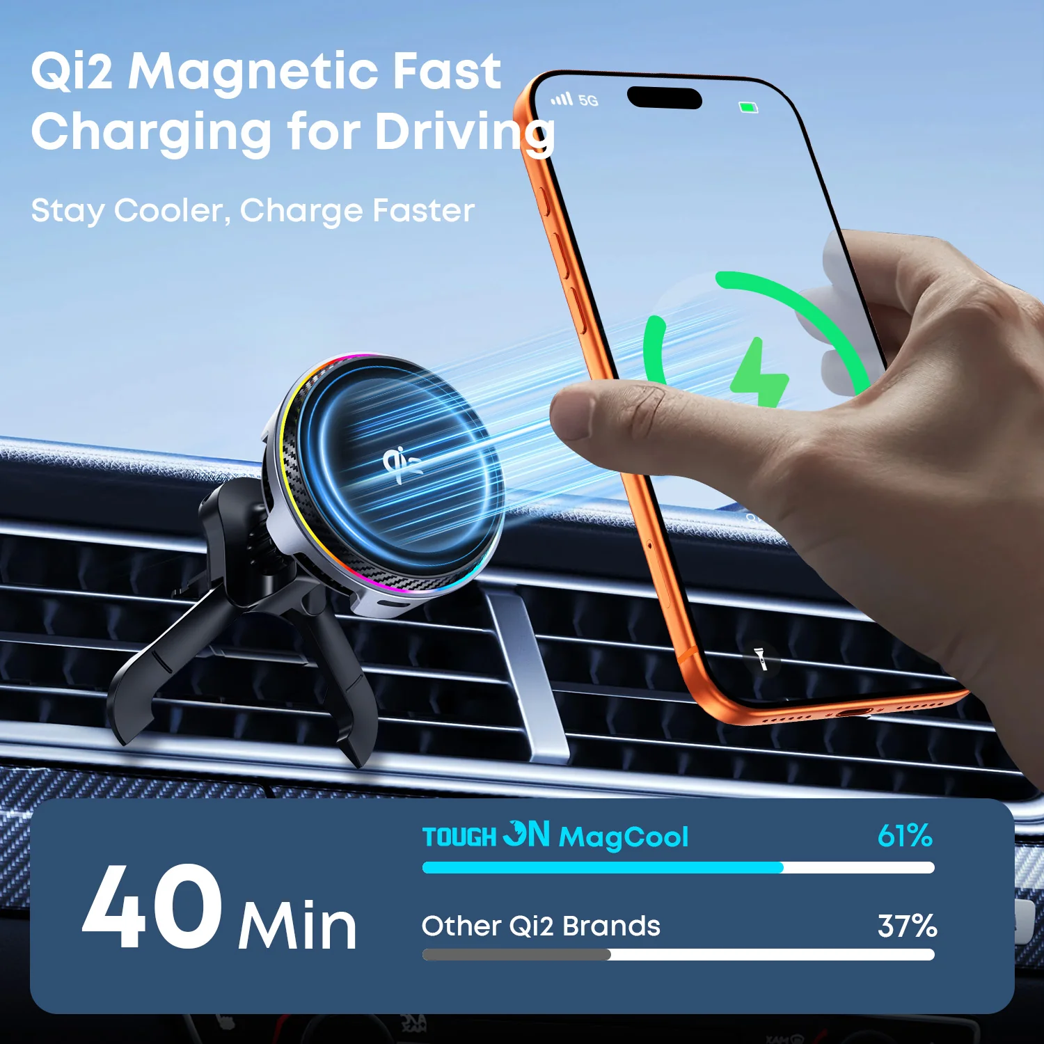 Tough On MagCool Qi2 Wireless Car Charger with Active Cooling - Image 5