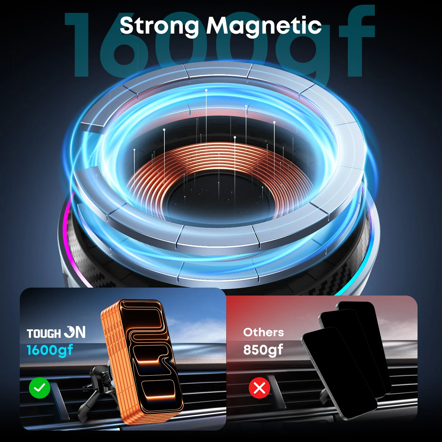 Tough On MagCool Qi2 Wireless Car Charger with Active Cooling - Image 6