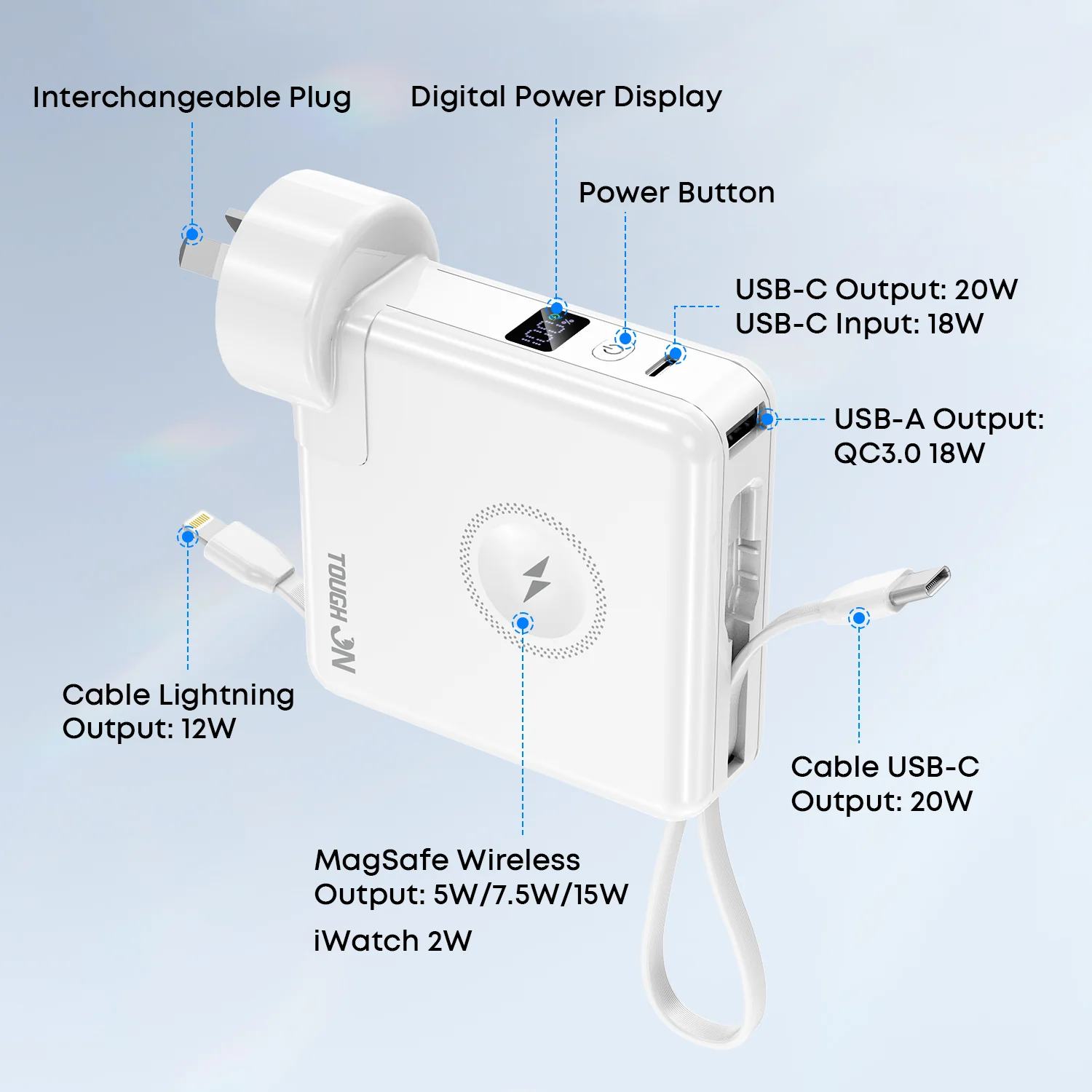 Tough On MagGo 5-in-1 Universal Travel Power Bank 10000mAh - Image 3