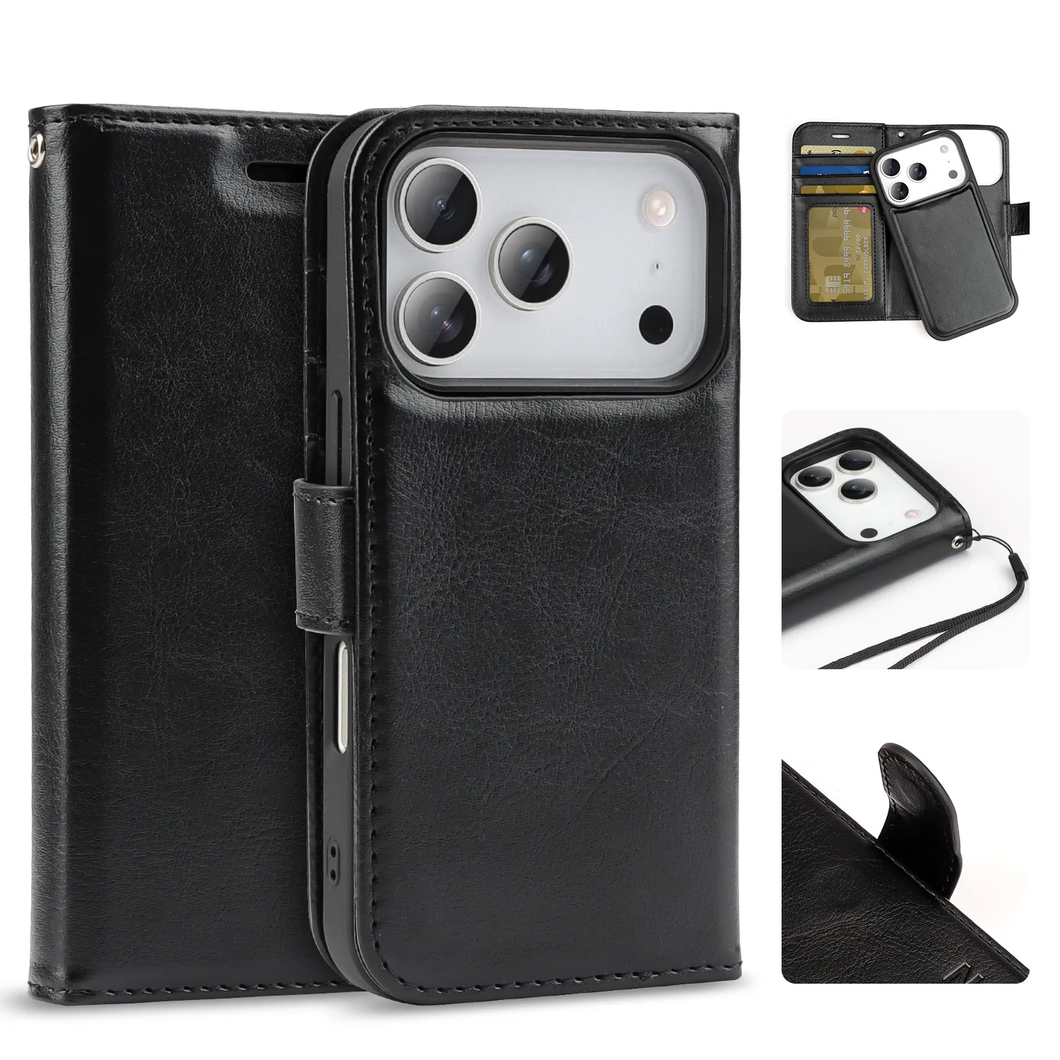 Tough On Magnetic Detachable Leather Case for iPhone 17 Series