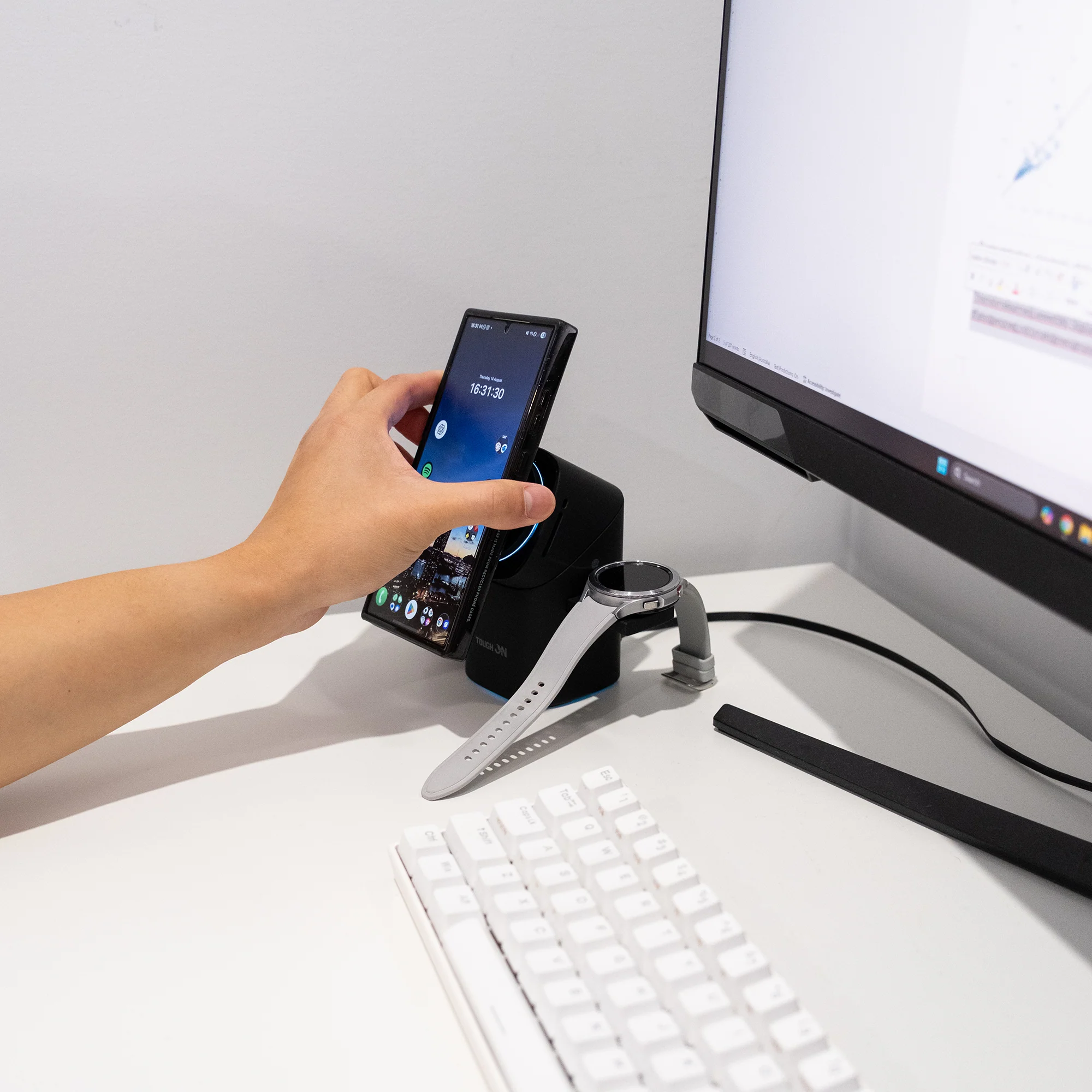 Tough On MagPro QI2 3-in-1 Wireless Charger for Samsung Galaxy Phone Watch Earbuds - Image 4