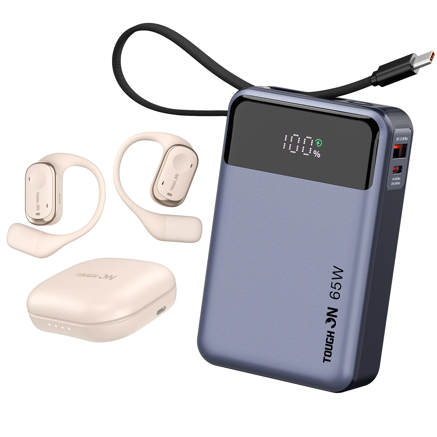 Tough On Mobile Power Duo - 65W 20000mAh Power Bank and Open-Ear Headphones - Image 2