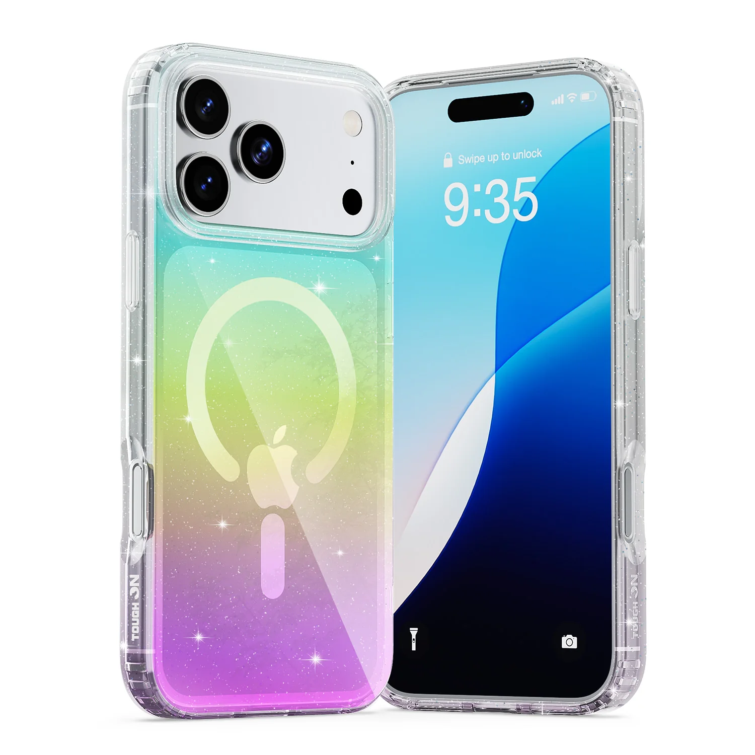 Tough On No Yellow Glitter Iridescent Case with MagSafe for iPhone