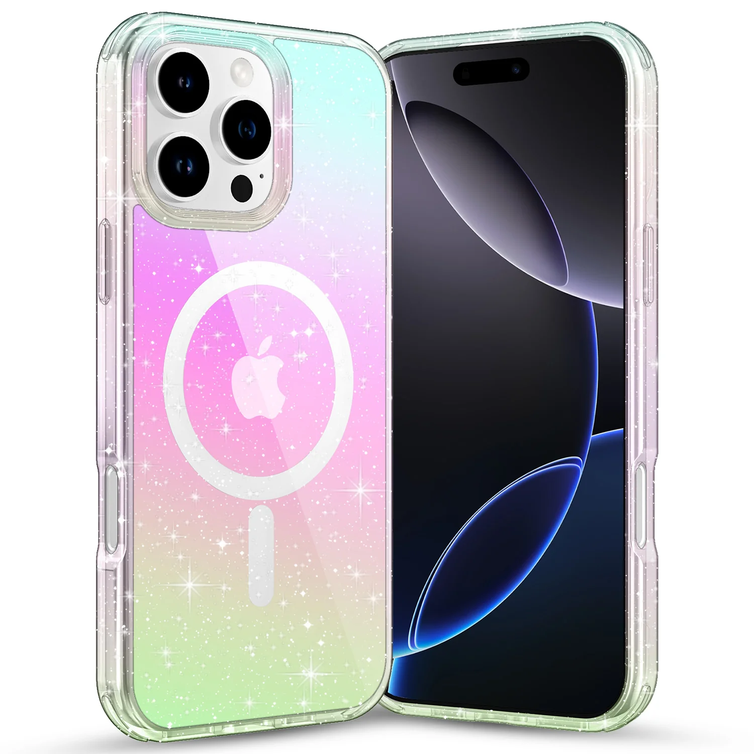 Tough On No Yellow Glitter Iridescent Case with MagSafe for iPhone - Image 11