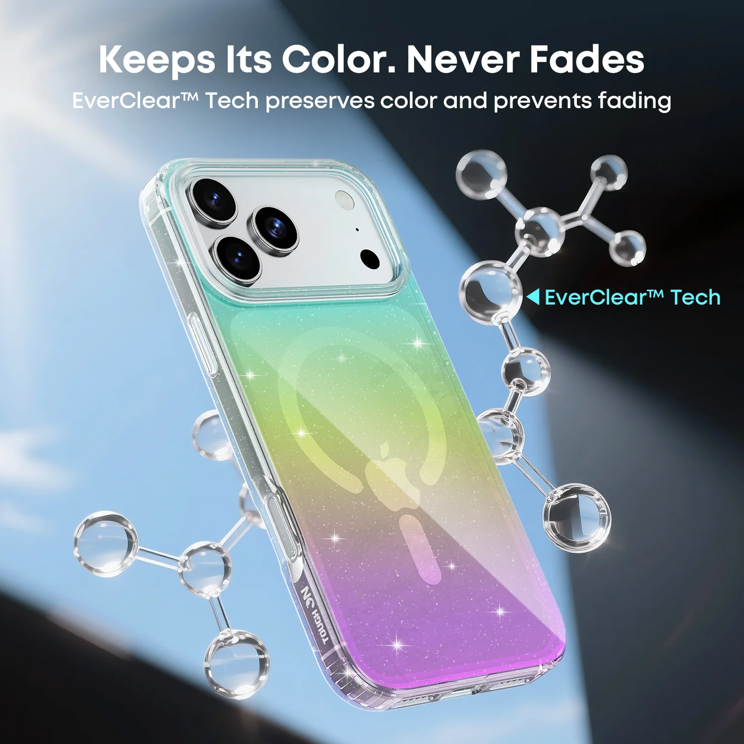 Tough On No Yellow Glitter Iridescent Case with MagSafe for iPhone - Image 5