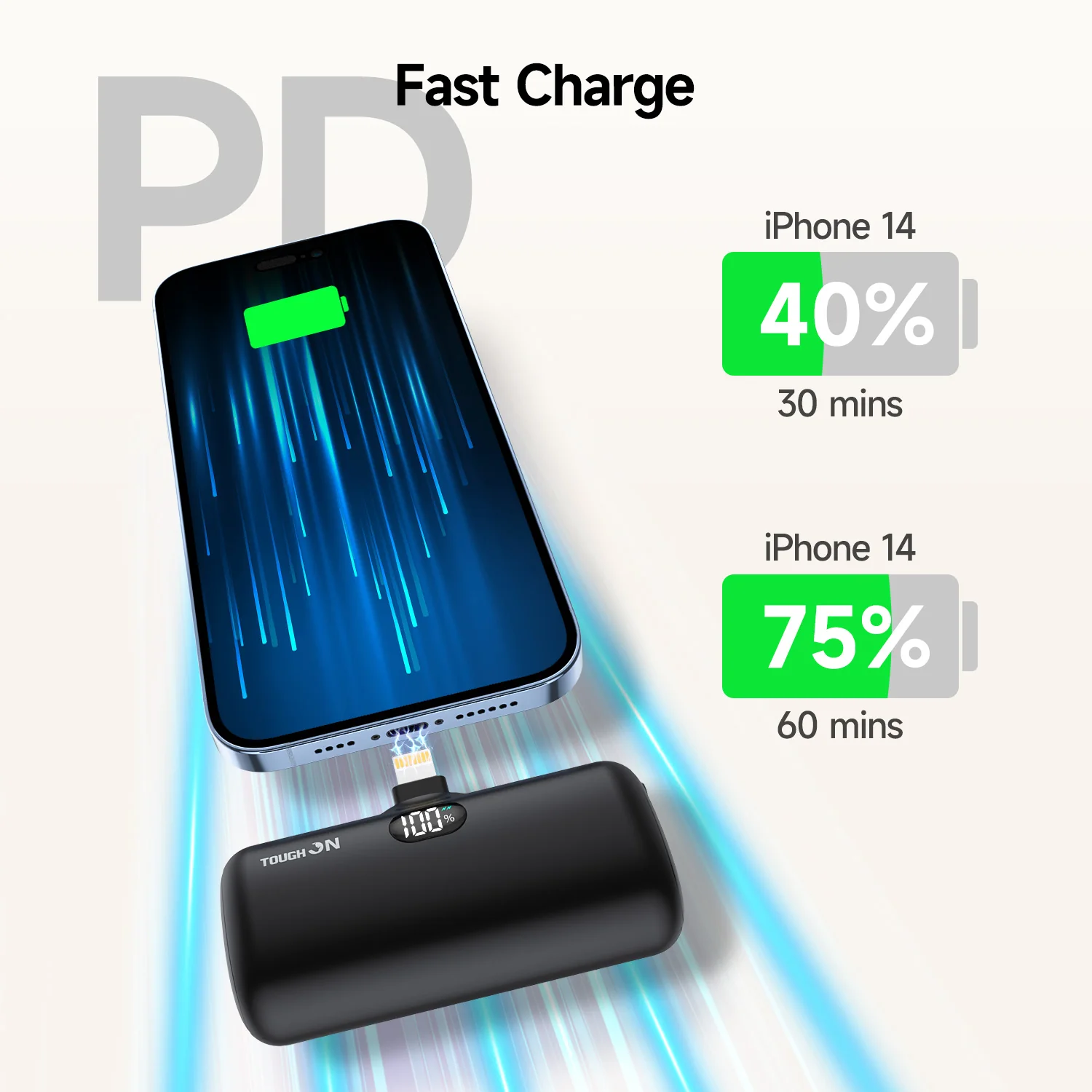 Tough On Mini Portable Charger 5000mAh Power Bank PD Fast Charging for iPhone - Image 5