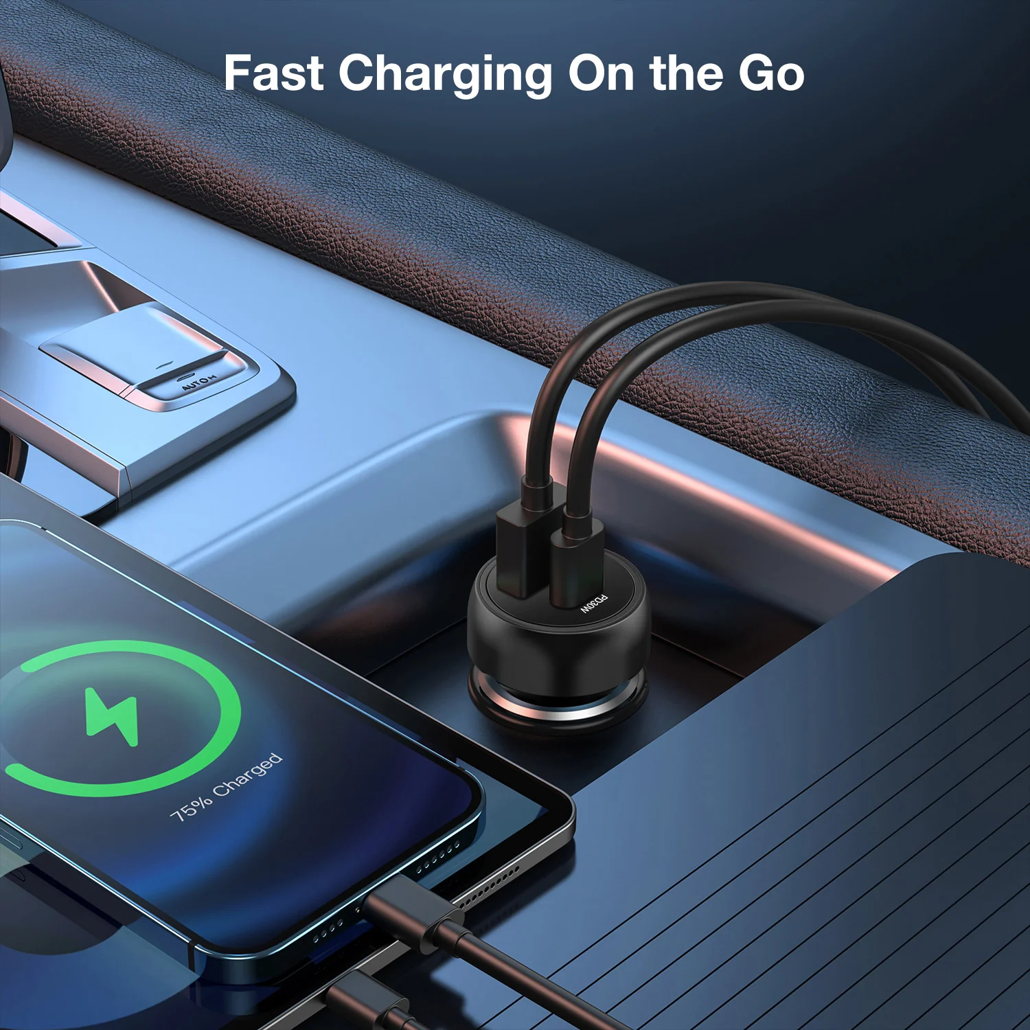 Tough On Fast Charging Car Charger with USB C and USB A Ports - Image 4