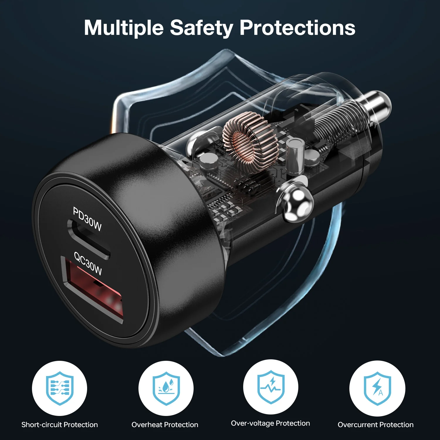 Tough On Fast Charging Car Charger with USB C and USB A Ports - Image 5
