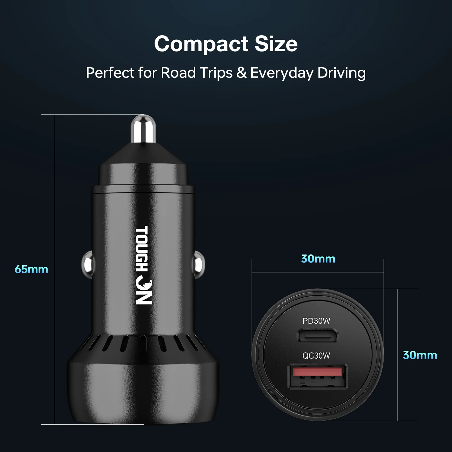 Tough On Fast Charging Car Charger with USB C and USB A Ports - Image 6