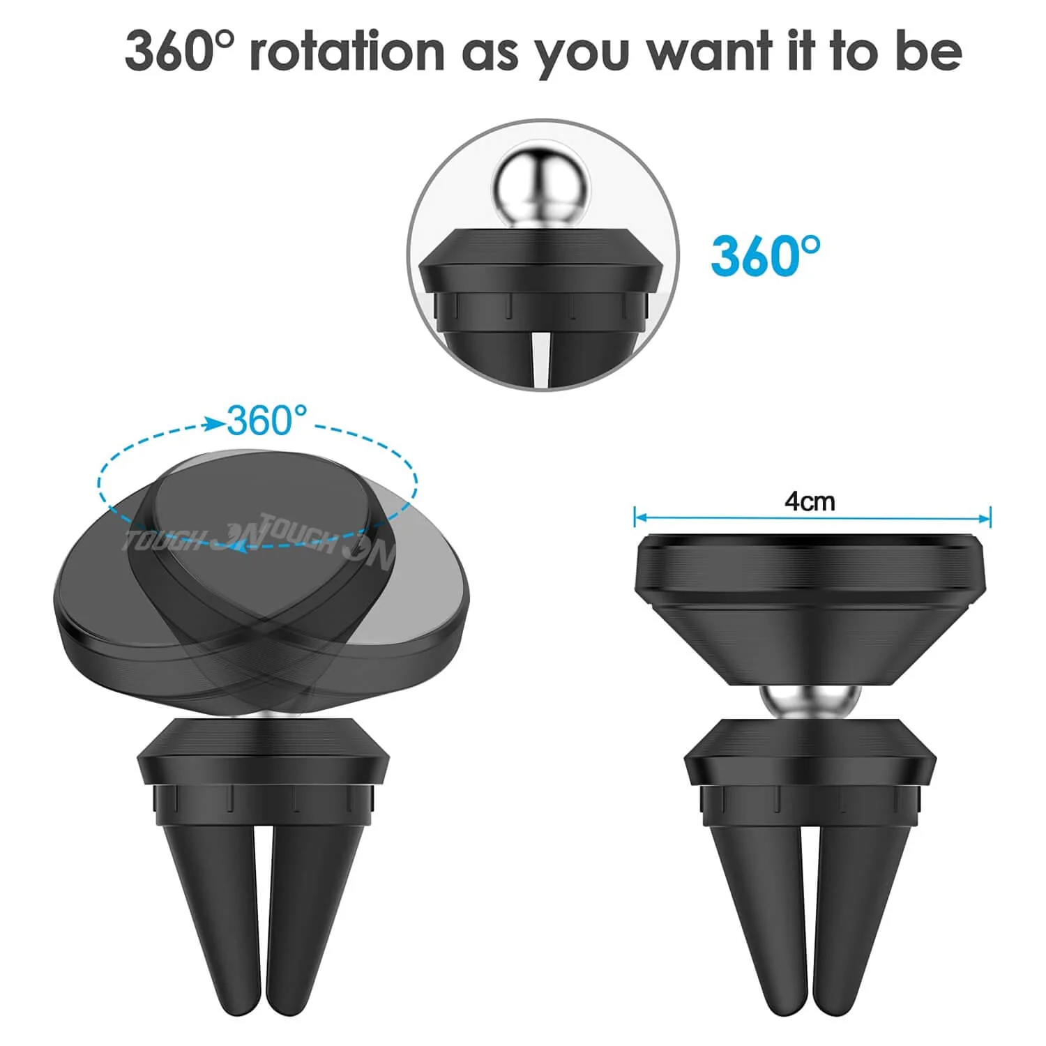 Tough On Power Magnetic Car Mount Air Vent Black - Image 3