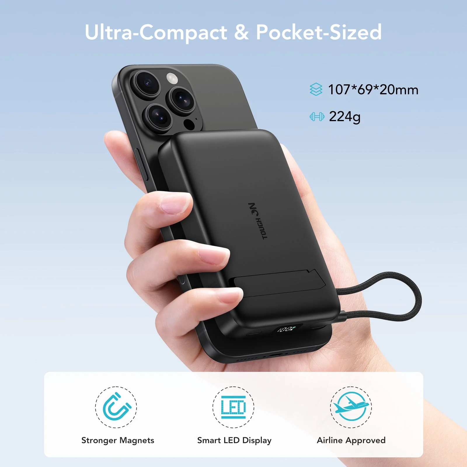 Tough On Qi2 10000mAh Power Bank and 5000mAh Ultra Slim Power Bank Bundle - Image 3