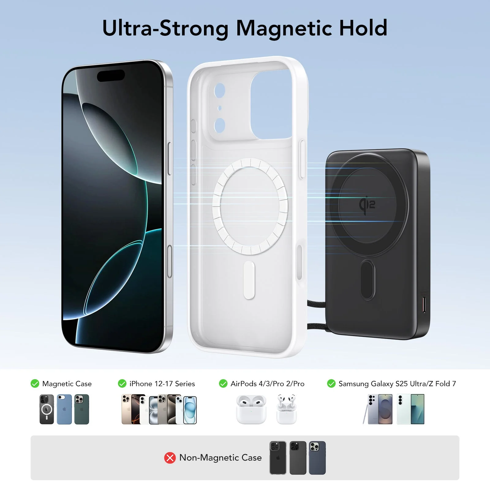 Tough On MagSafe Power Bank Qi2 10000mAh Built-in Cable and Stand - Image 6