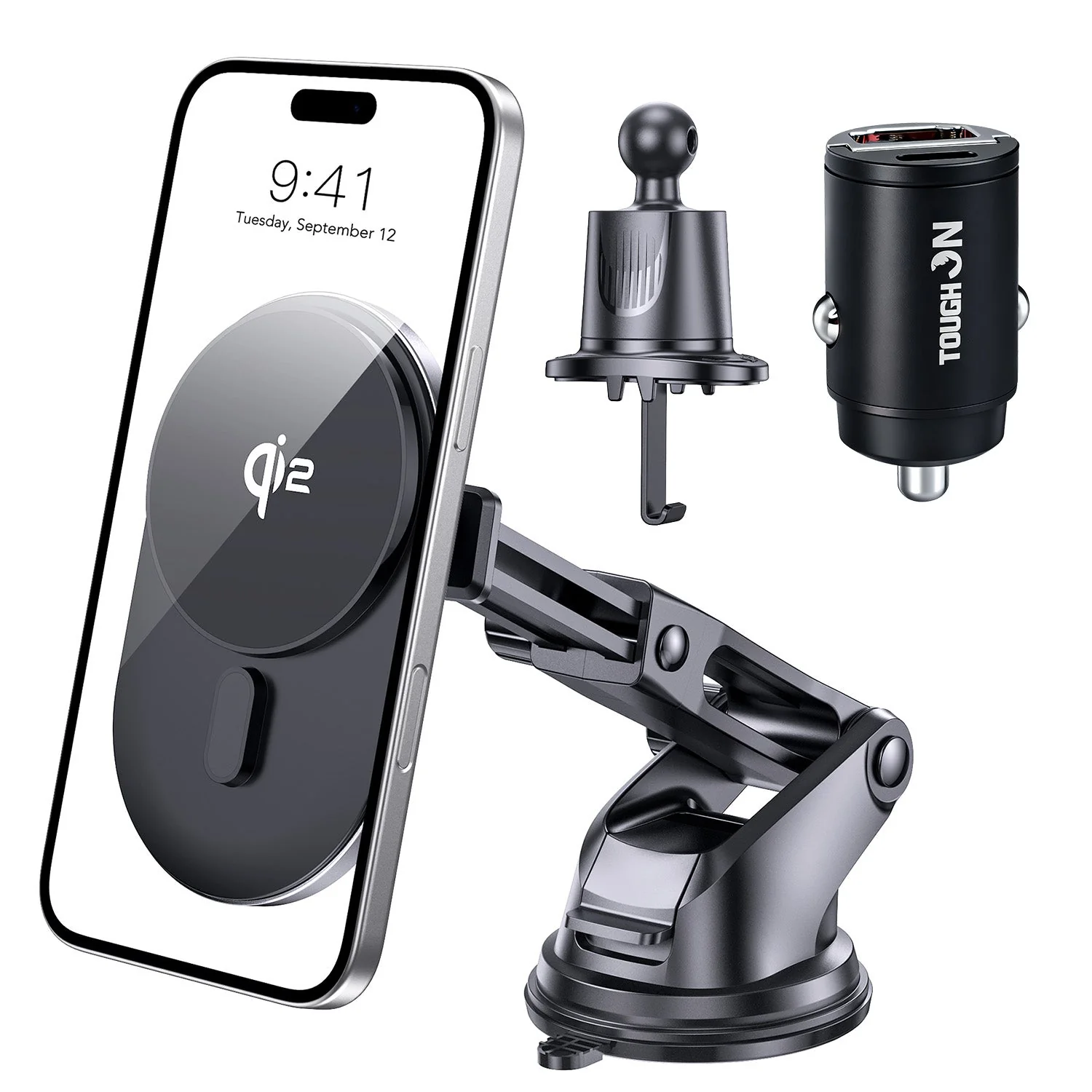 Tough On Qi2 Wireless Car Charger and 65W PD 3.0 Car Charger
