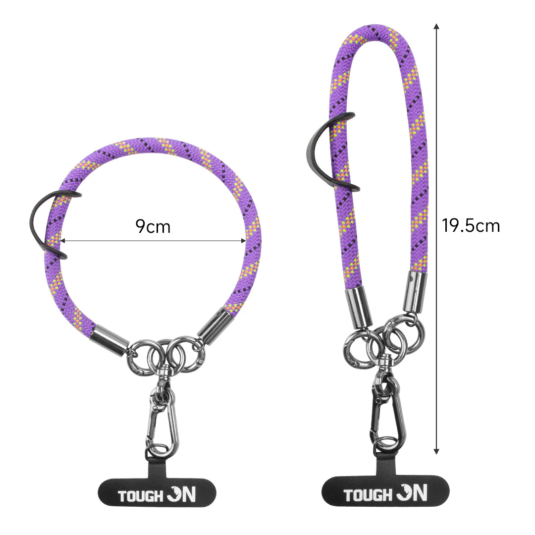 Tough On Rope Phone Wristlet Strap with Card Purple - Image 4