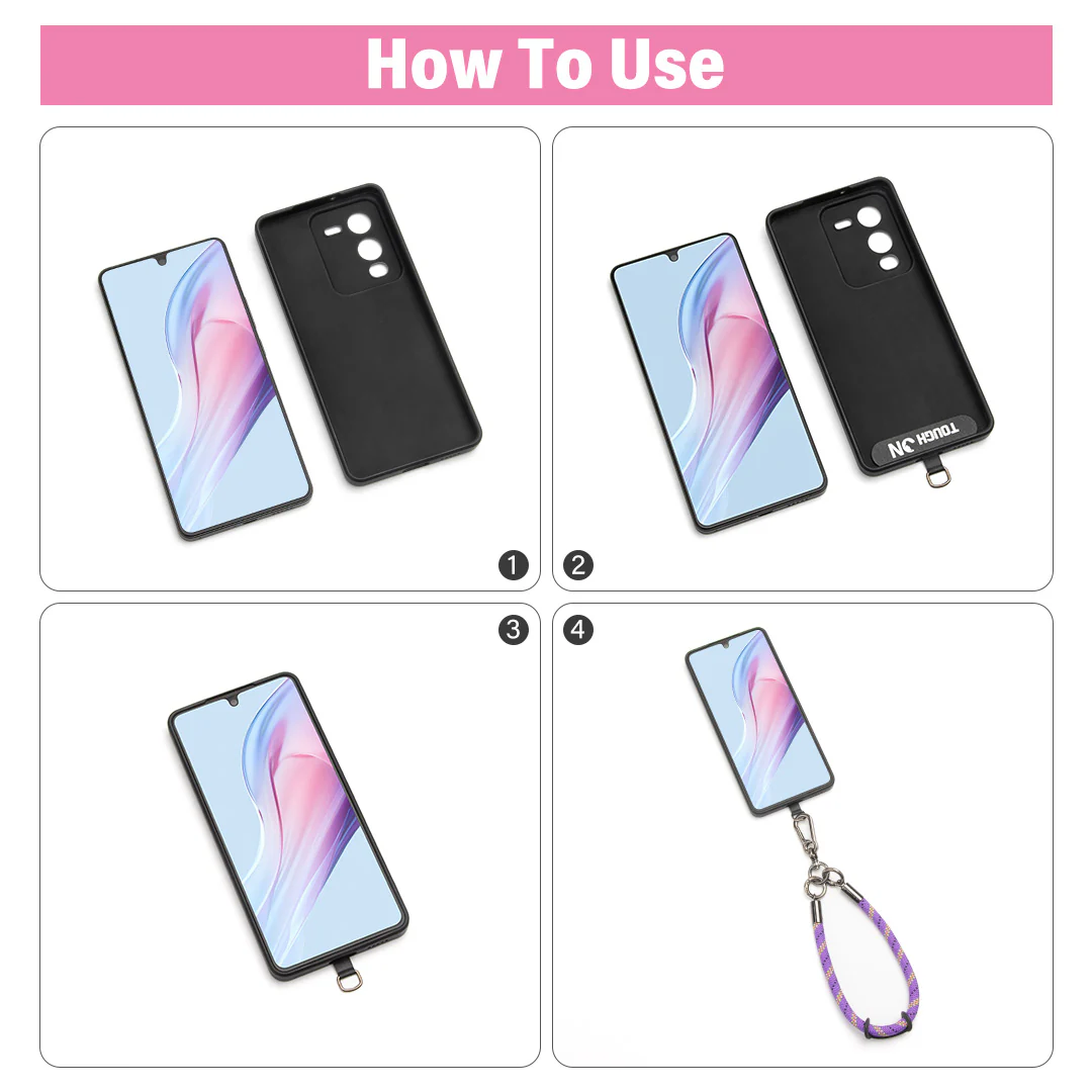 Tough On Rope Phone Wristlet Strap with Card Purple - Image 5