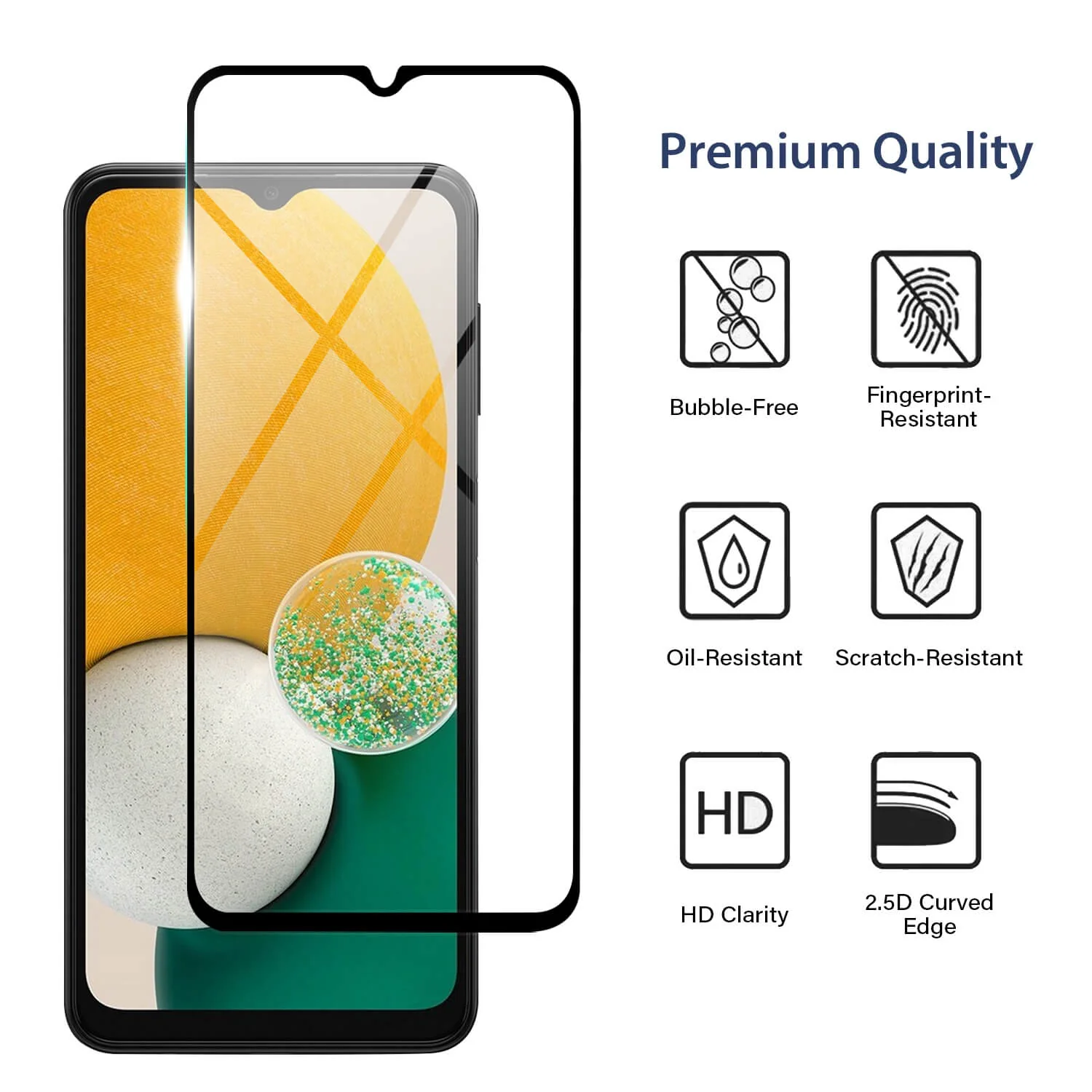 Tough On Samsung Galaxy A13 4G 2.5D Tempered Glass Screen Protector Black - Image 2