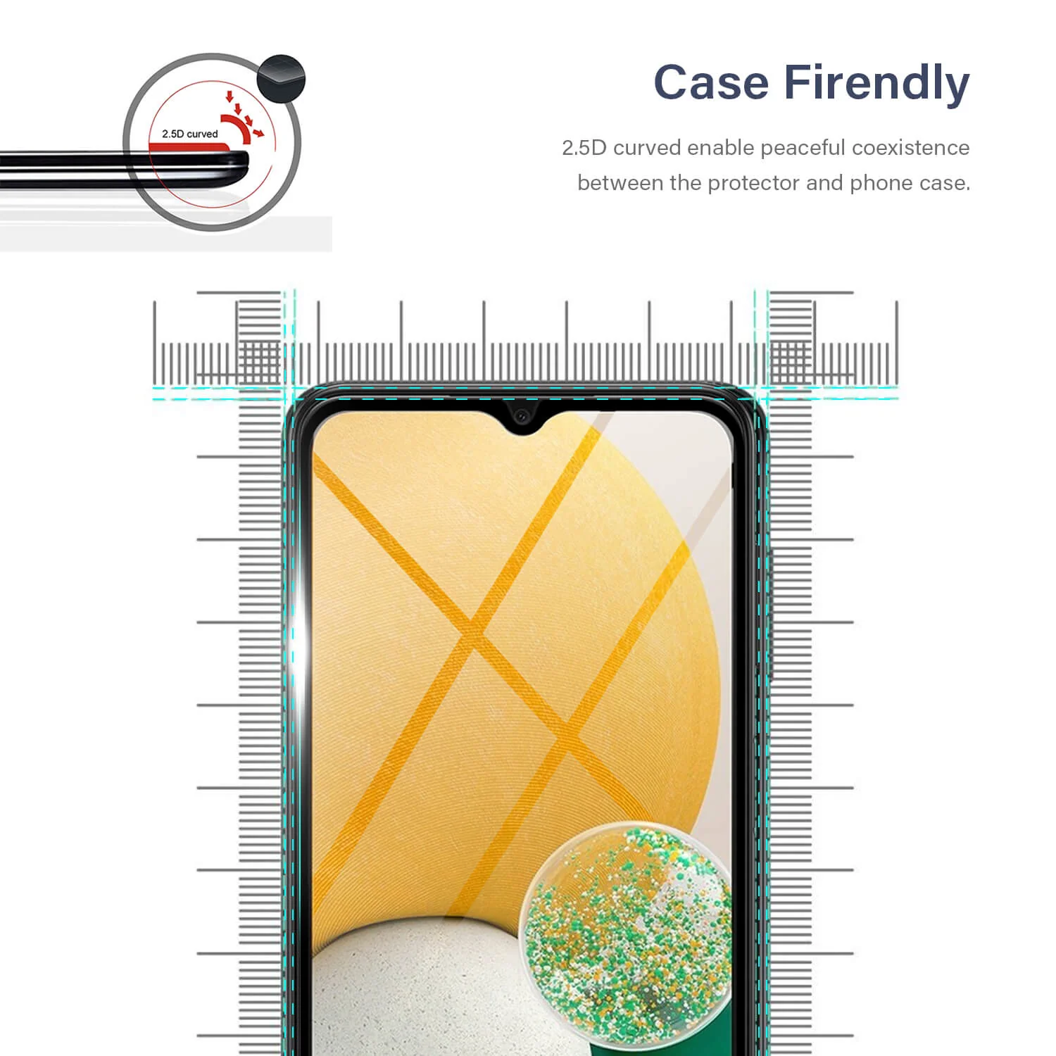 Tough On Samsung Galaxy A13 4G 2.5D Tempered Glass Screen Protector Black - Image 3