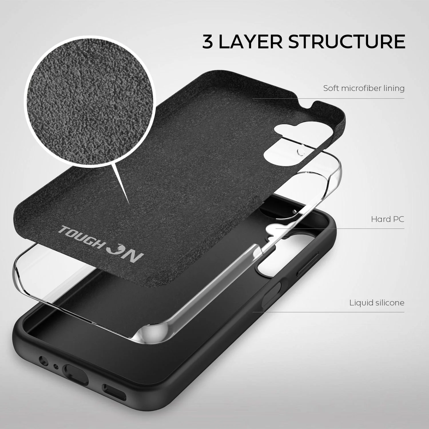 Tough On Samsung Galaxy A14 5G Silicone Case Black - Image 4