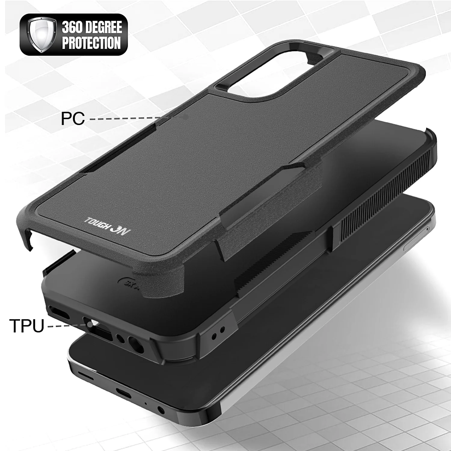 Tough On Samsung Galaxy A25 5G Case Tough Armor Black - Image 4