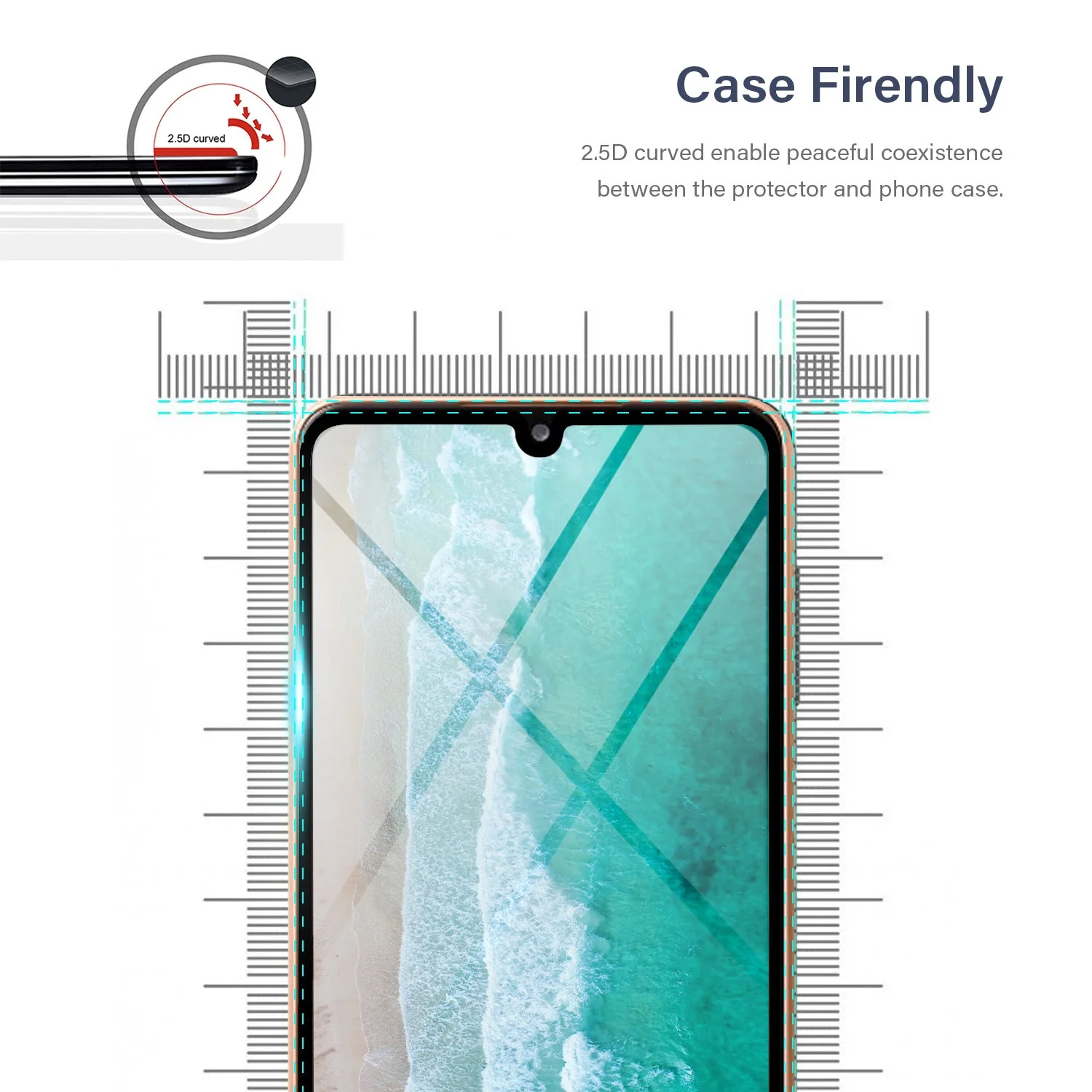 Tough On Samsung Galaxy A34 Tempered Glass Screen Protector Black - Image 3
