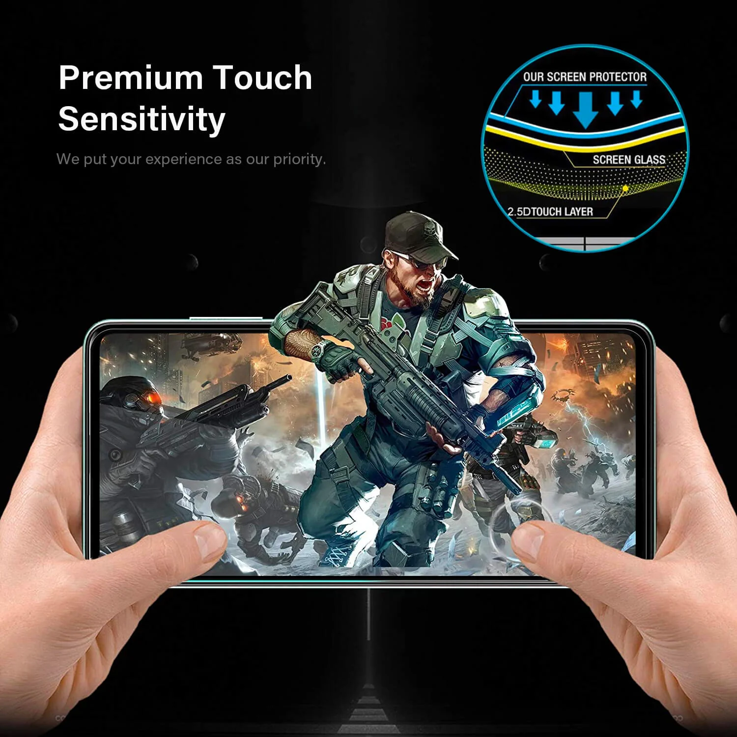 Tough On Samsung Galaxy A52s/A53 5G/A52 5G 2.5D Tempered Glass Screen Protector Black - Image 6