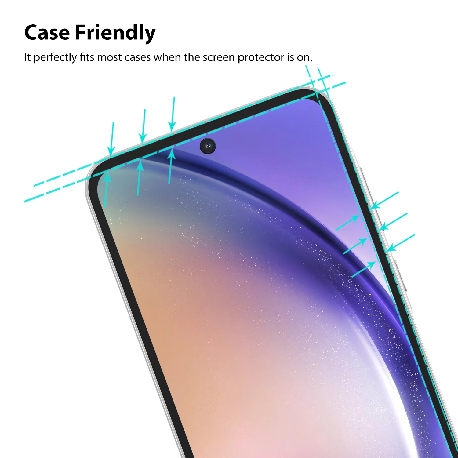 Tough On Samsung Galaxy A55 5G 2.5D Tempered Glass Screen Protector Black - Image 3