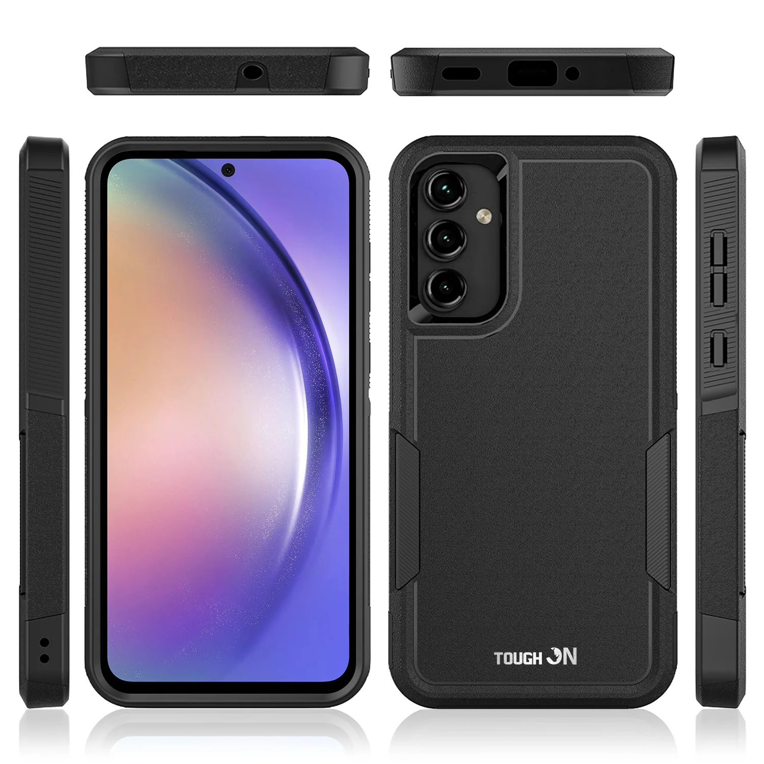 Tough On Samsung Galaxy A55 5G Case Tough Armor Black - Image 2