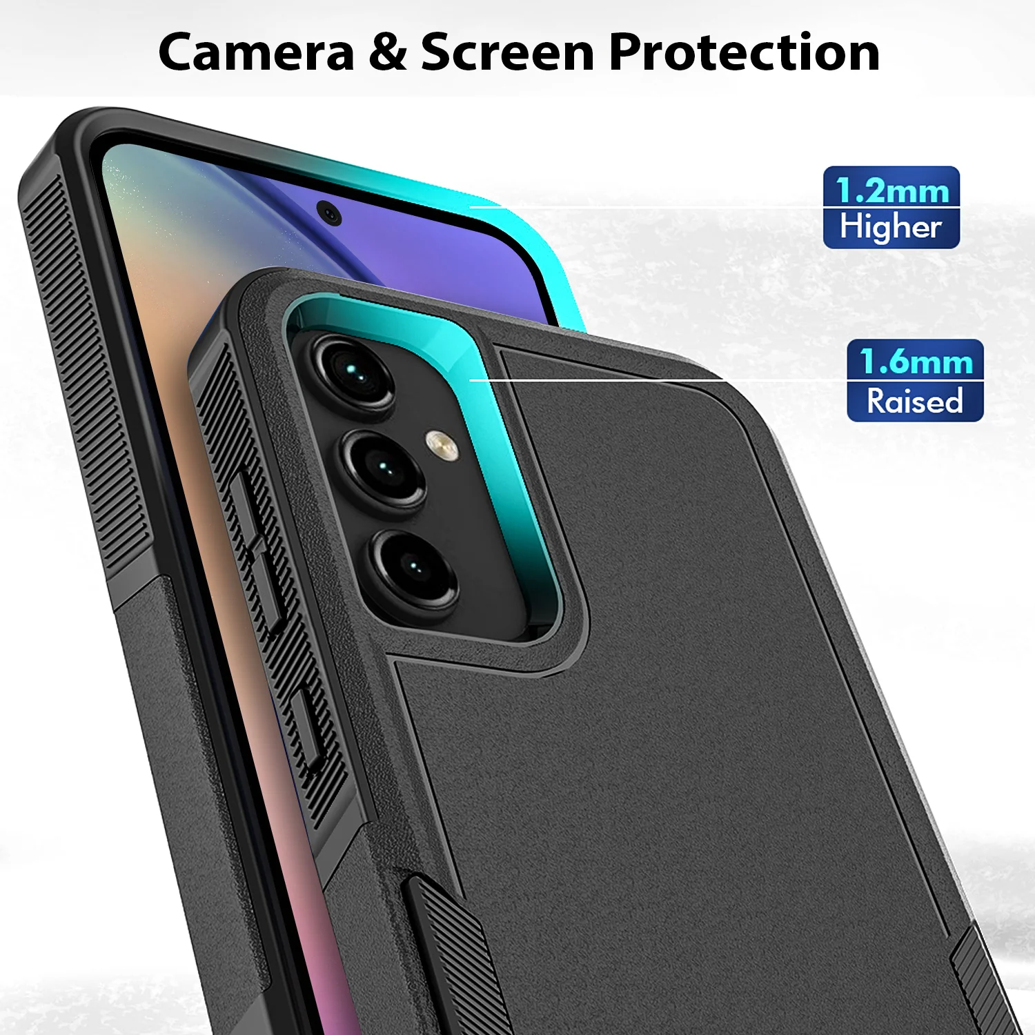 Tough On Samsung Galaxy A55 5G Case Tough Armor Black - Image 5