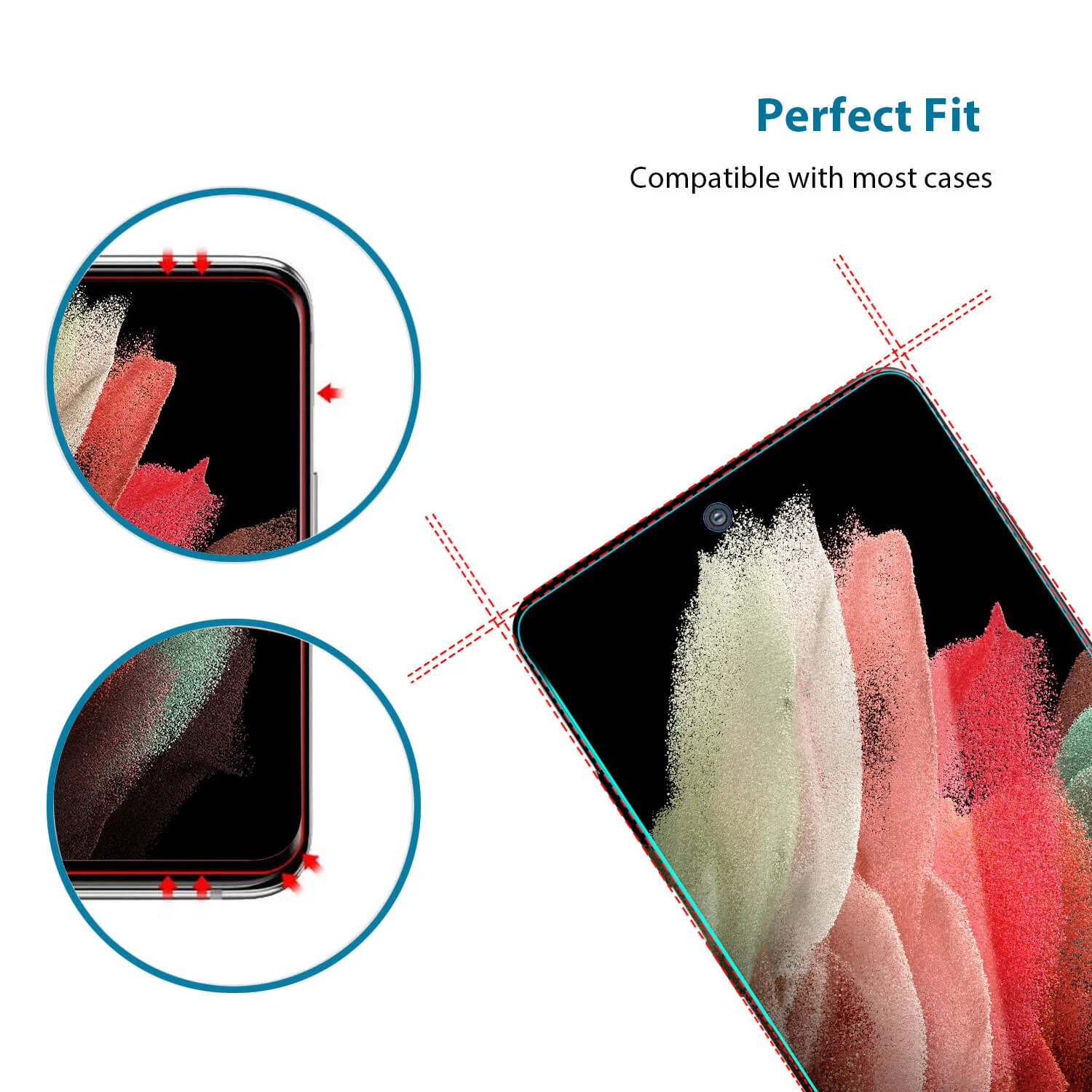 Tough On Samsung Galaxy S21 5G Tempered Glass Screen Protector Black - Image 4