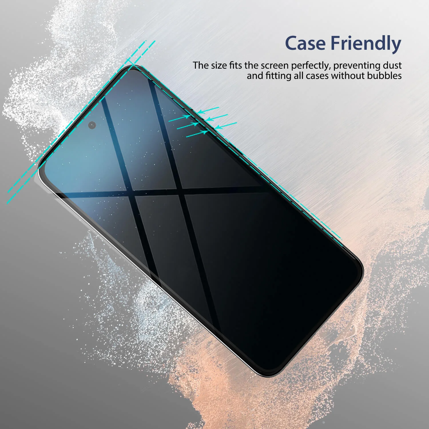 Tough On Samsung Galaxy S22 Plus 5G Full Tempered Glass Screen Protector Black - Image 3