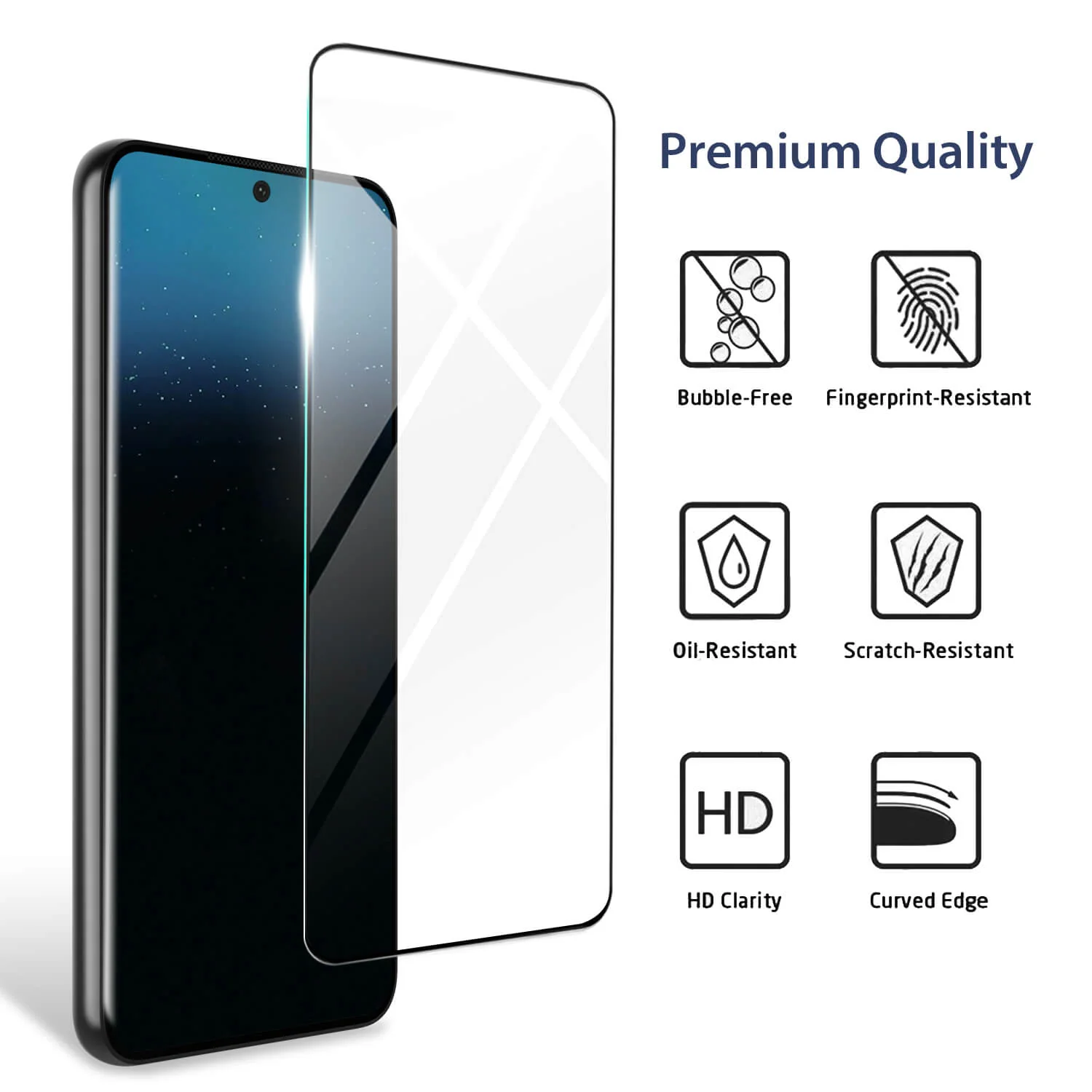 Tough On Samsung Galaxy S22 Plus 5G Full Tempered Glass Screen Protector Black - Image 9