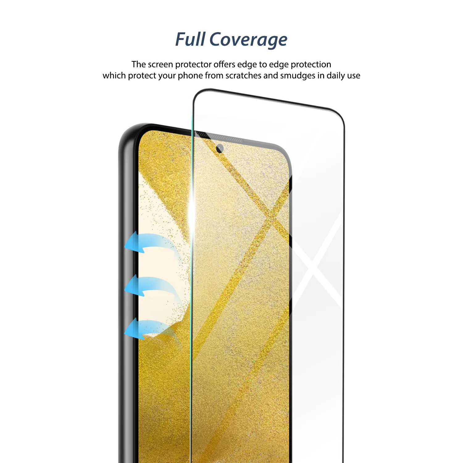 Tough On Samsung Galaxy S22 Plus 5G HD Full Cover Tempered Glass Screen Protector Black - Image 6