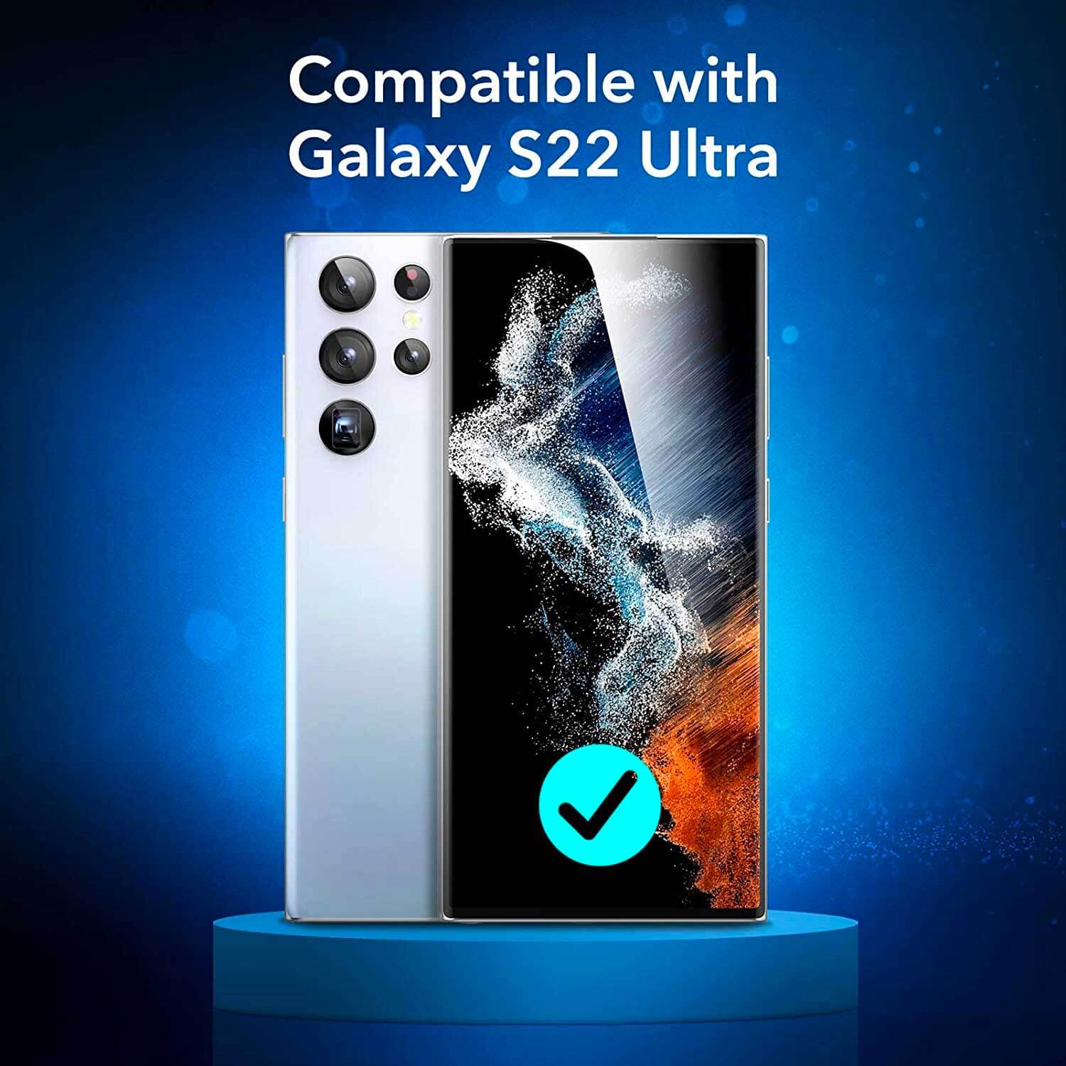 Tough On Samsung Galaxy S22 Ultra 5G Rear Camera Lens Protector Silver - Image 2