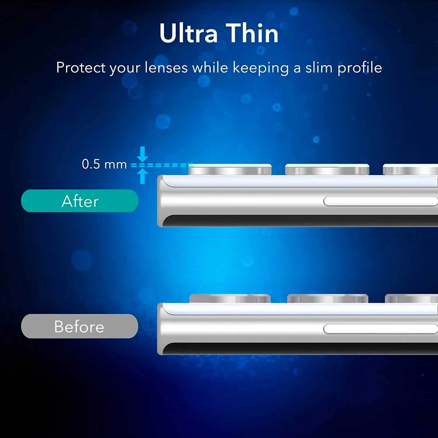 Tough On Samsung Galaxy S22 Ultra 5G Rear Camera Lens Protector Silver - Image 4
