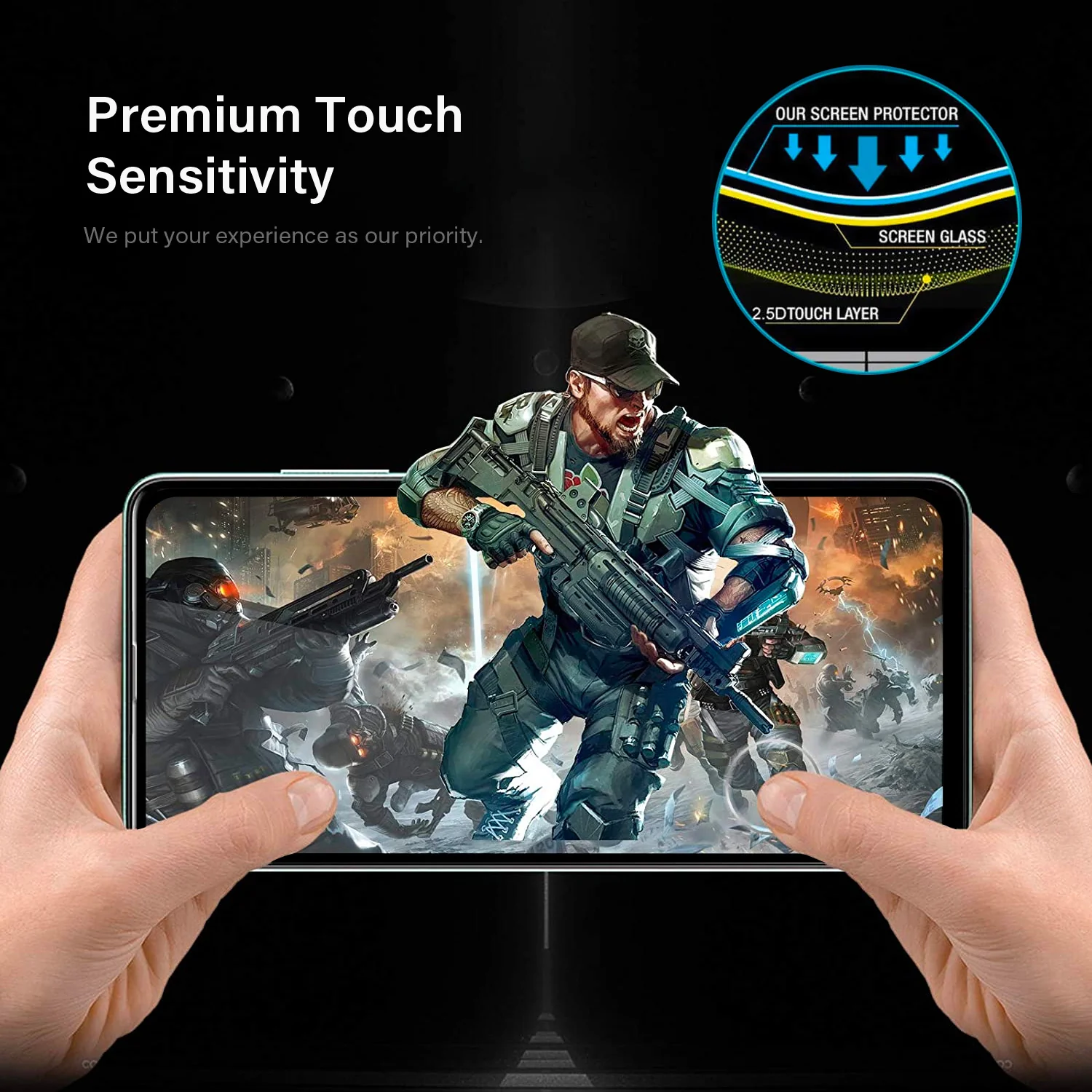 Tough On Samsung Galaxy S23 FE 5G Tempered Glass Screen Protector Black - Image 6