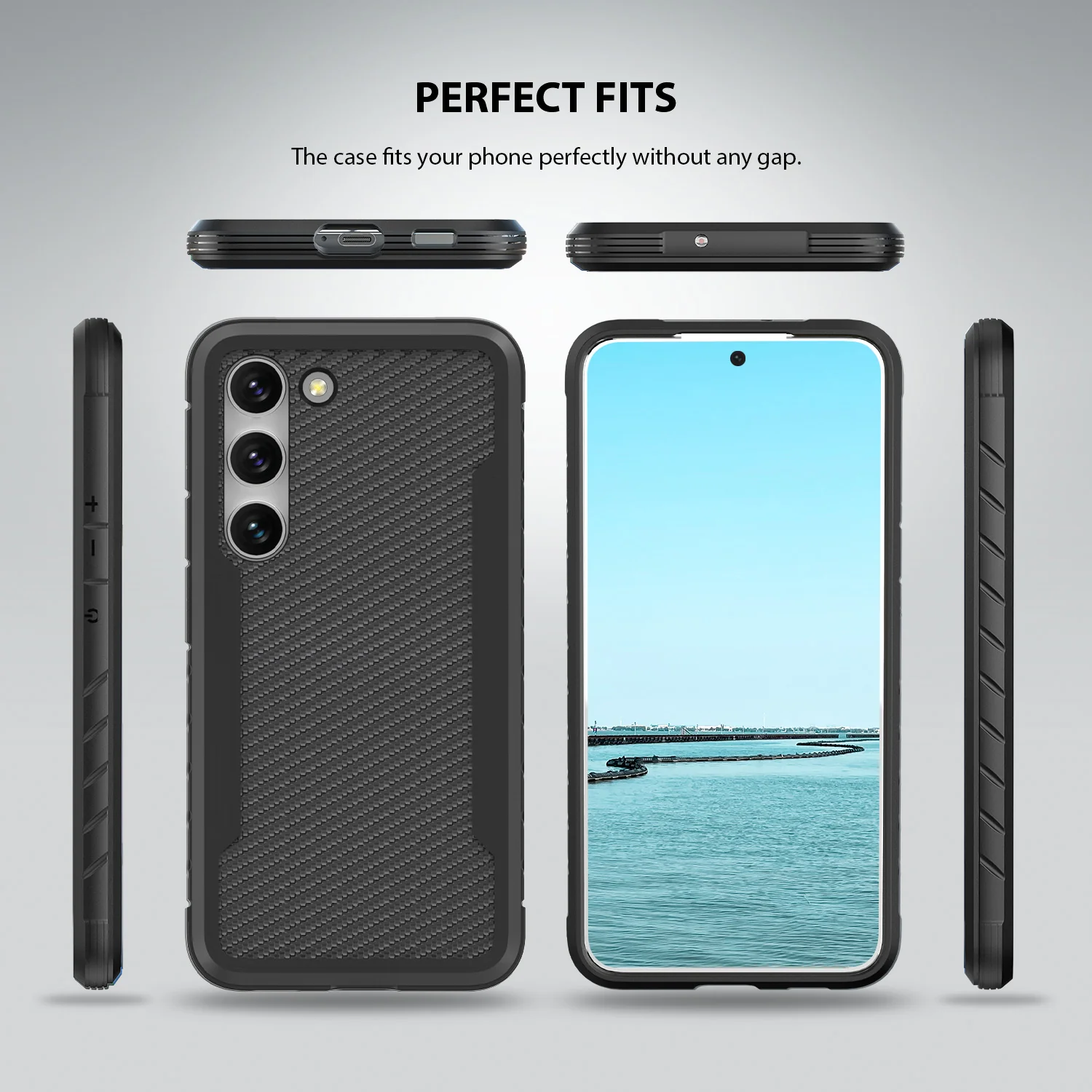 Tough On Samsung Galaxy S23 Plus 5G Case Iron Shield Carbon Fiber - Image 6