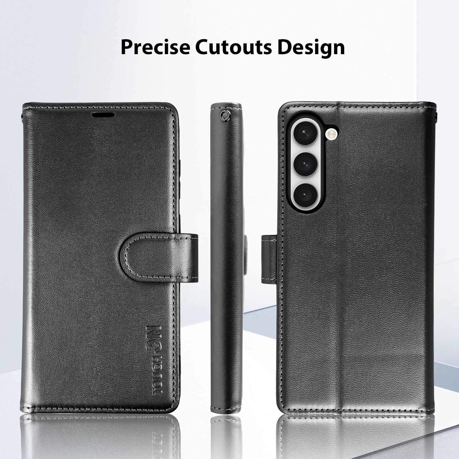 Tough On Samsung Galaxy S23 Plus Flip Wallet Leather Case Black - Image 2