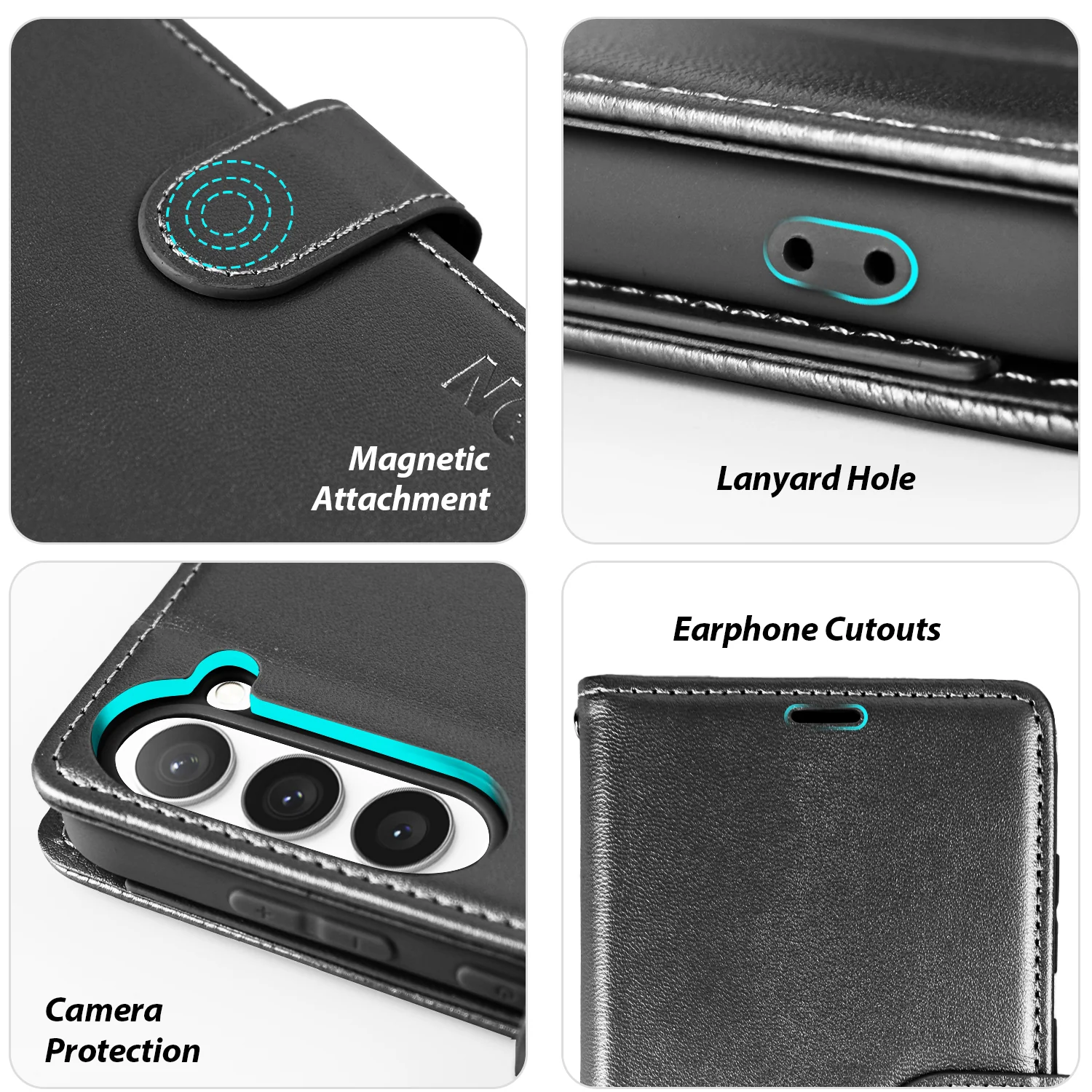 Tough On Samsung Galaxy S23 Plus Flip Wallet Leather Case Black - Image 6