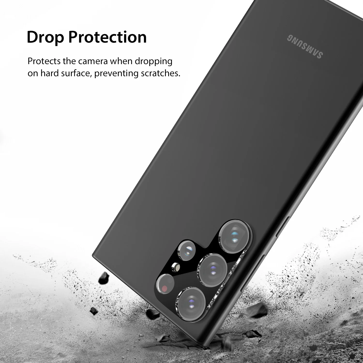 Tough On Samsung Galaxy S23 Ultra Rear Camera Protector Tempered Glass Black - Image 4