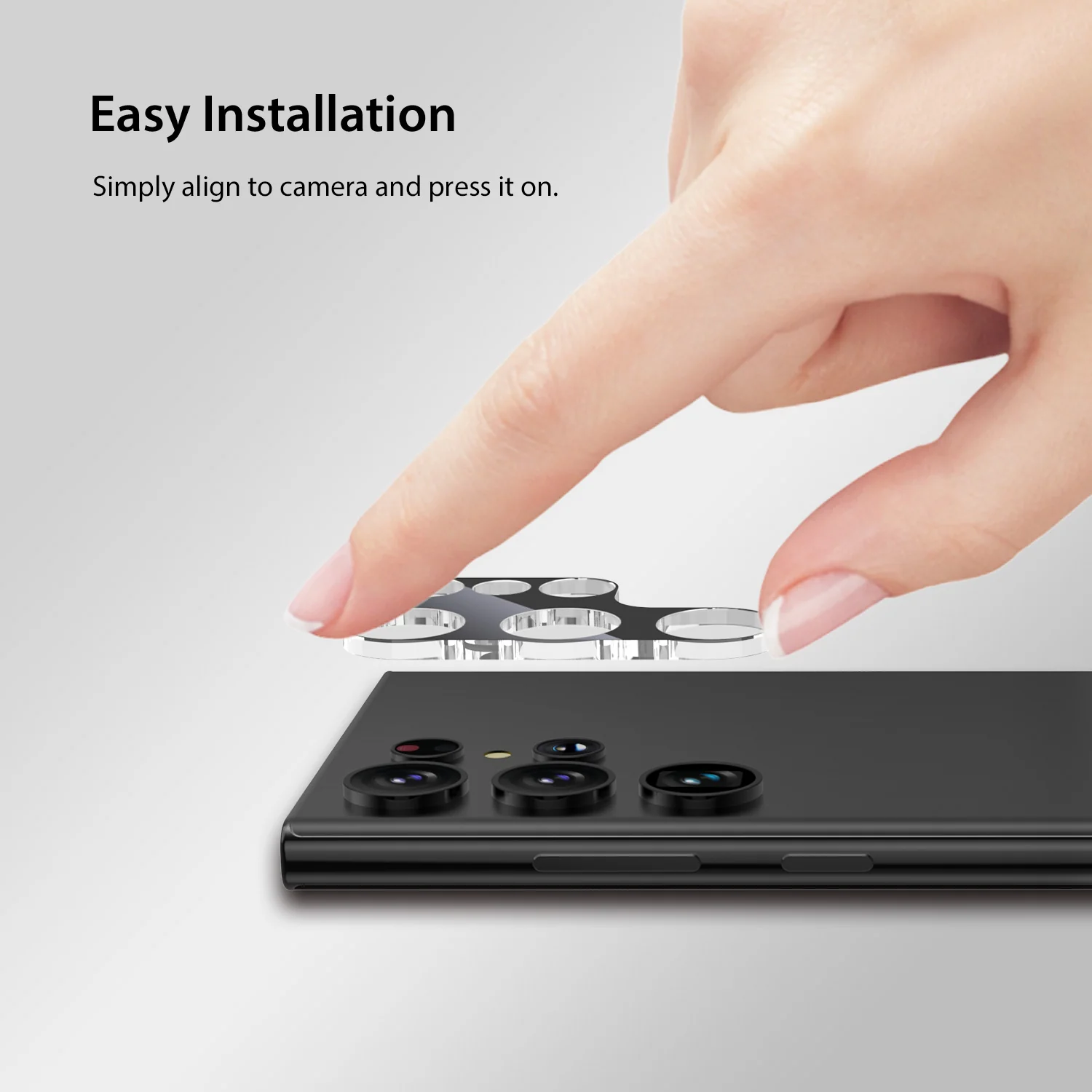Tough On Samsung Galaxy S23 Ultra Rear Camera Protector Tempered Glass Black - Image 6