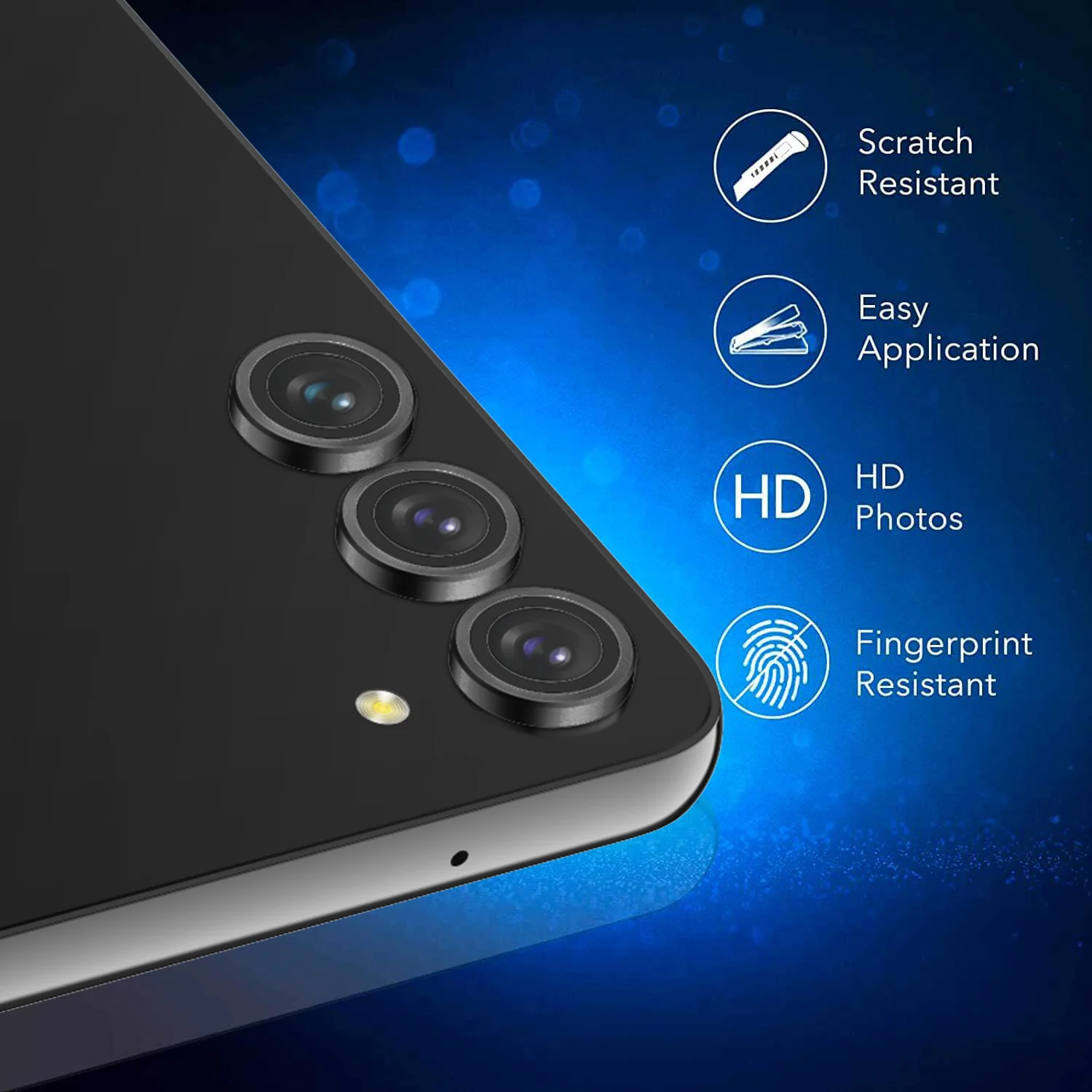 Tough On Samsung Galaxy S24 FE 5G Camera Lens Protector Tempered Glass Black - Image 2