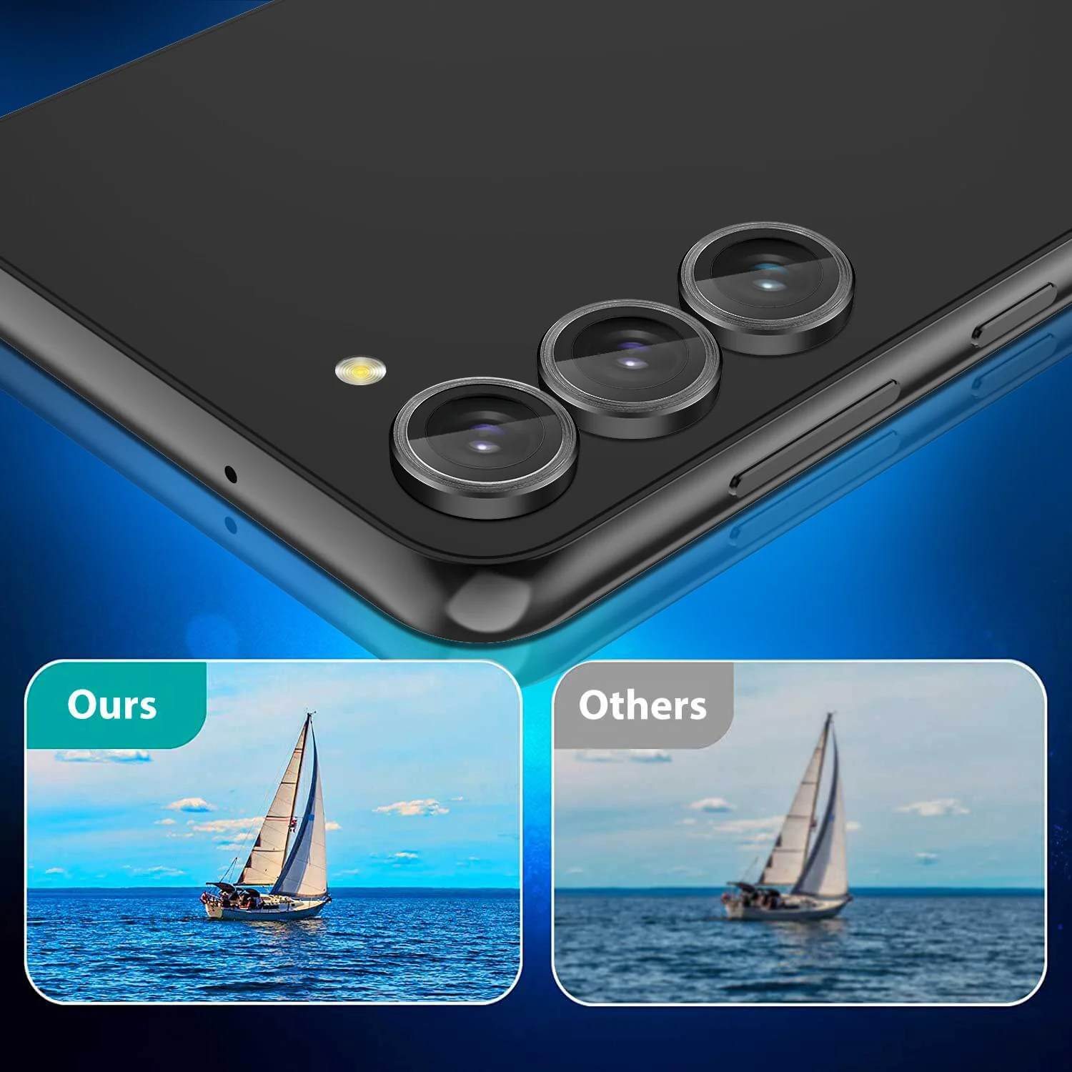 Tough On Samsung Galaxy S24 FE 5G Camera Lens Protector Tempered Glass Black - Image 4