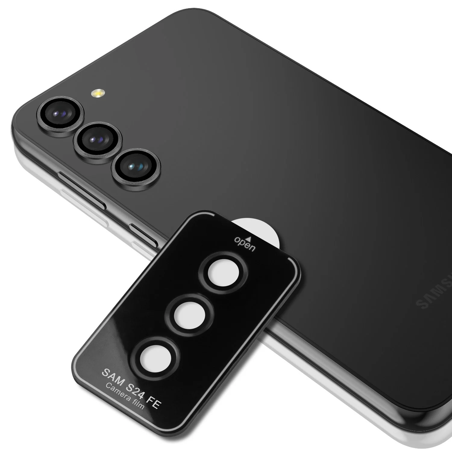 Tough On Samsung Galaxy S24 FE 5G Camera Lens Protector Tempered Glass Black - Image 6