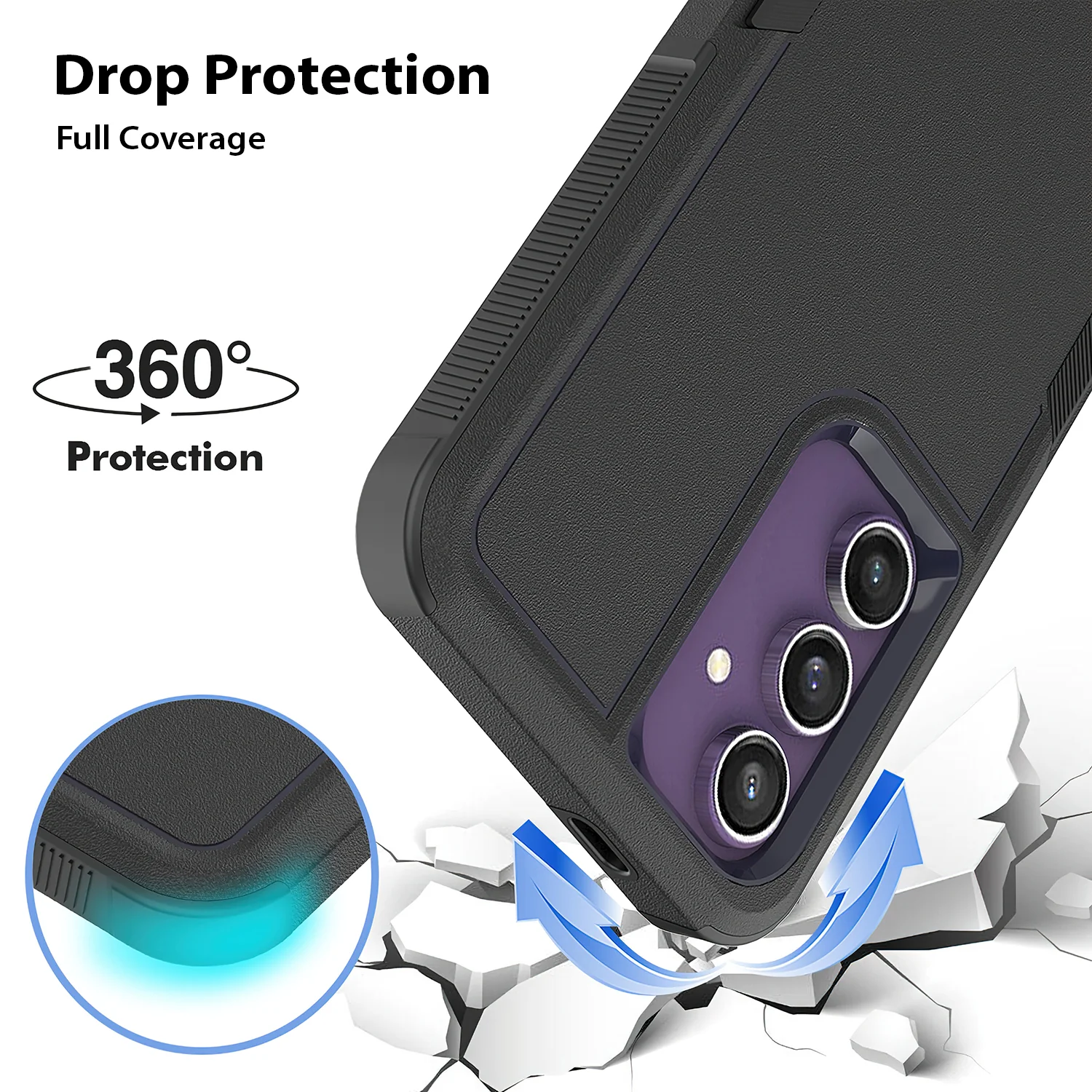 Tough On Samsung Galaxy S24 FE 5G Case Tough Armor Black - Image 4