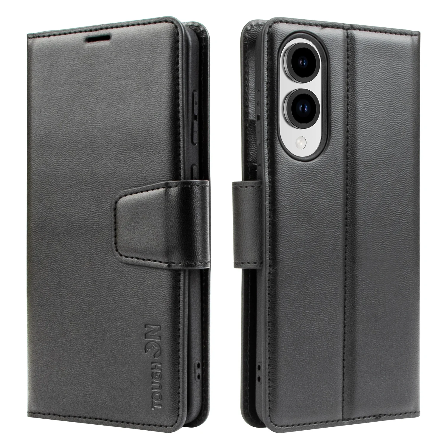 Tough On Samsung Galaxy S25 Edge Flip Wallet Leather Case Black
