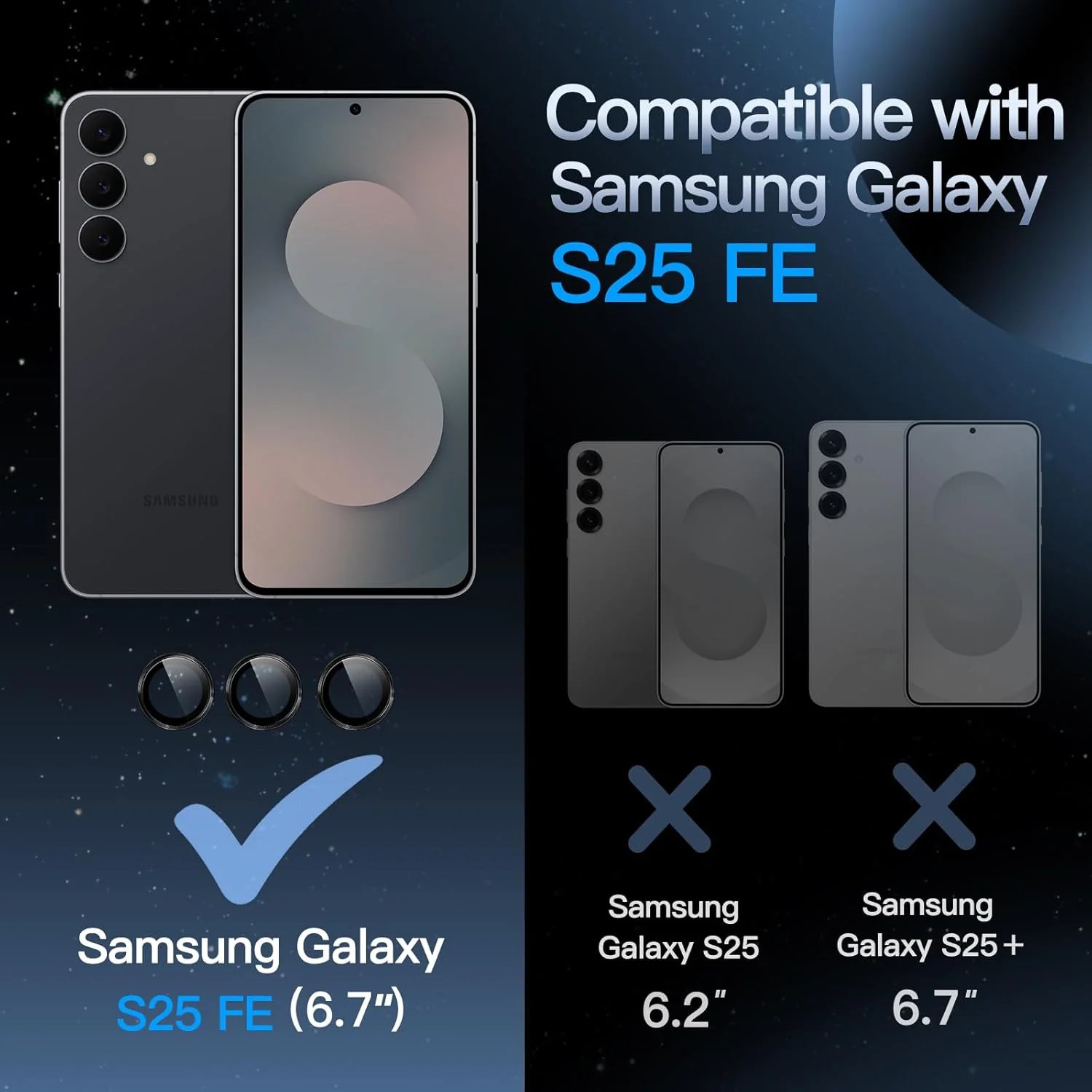 Tough On Samsung Galaxy S25 FE Camera Lens Protector - Image 2
