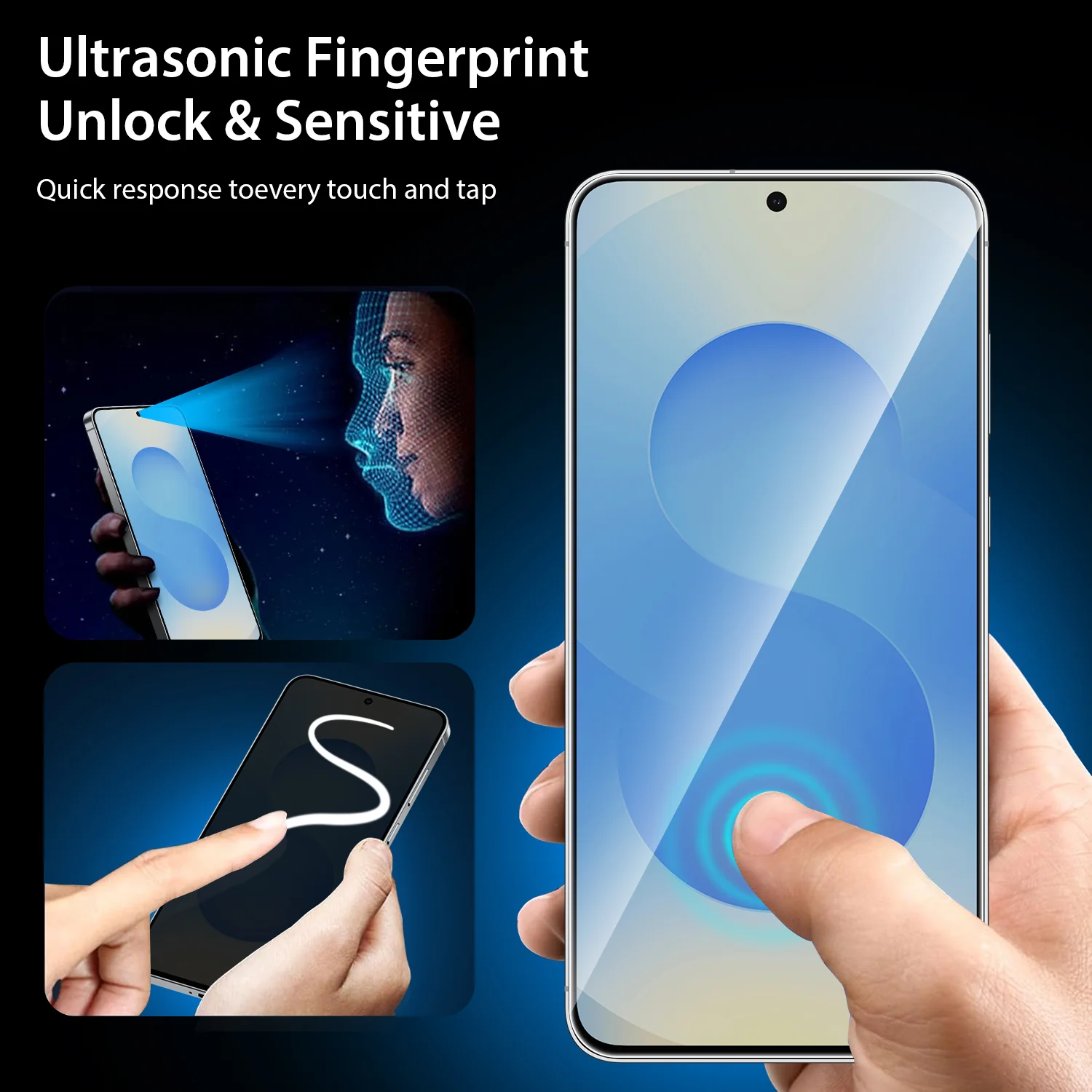 Tough On Samsung Galaxy S25 FE Full Tempered Glass Screen Protector - Image 3